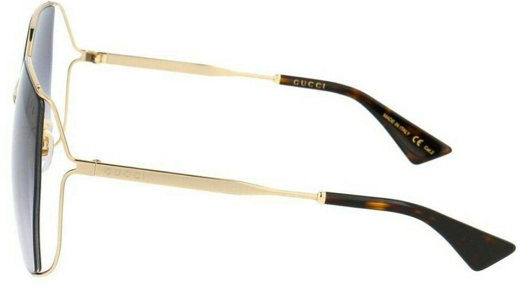 Gucci GG 0817S 001 Gold Grey Gradient Square Women's Sunglasses - Luxury Fashion Accessory for Women, UV Protection, Perfect for Beach, Driving & Outdoor Activities