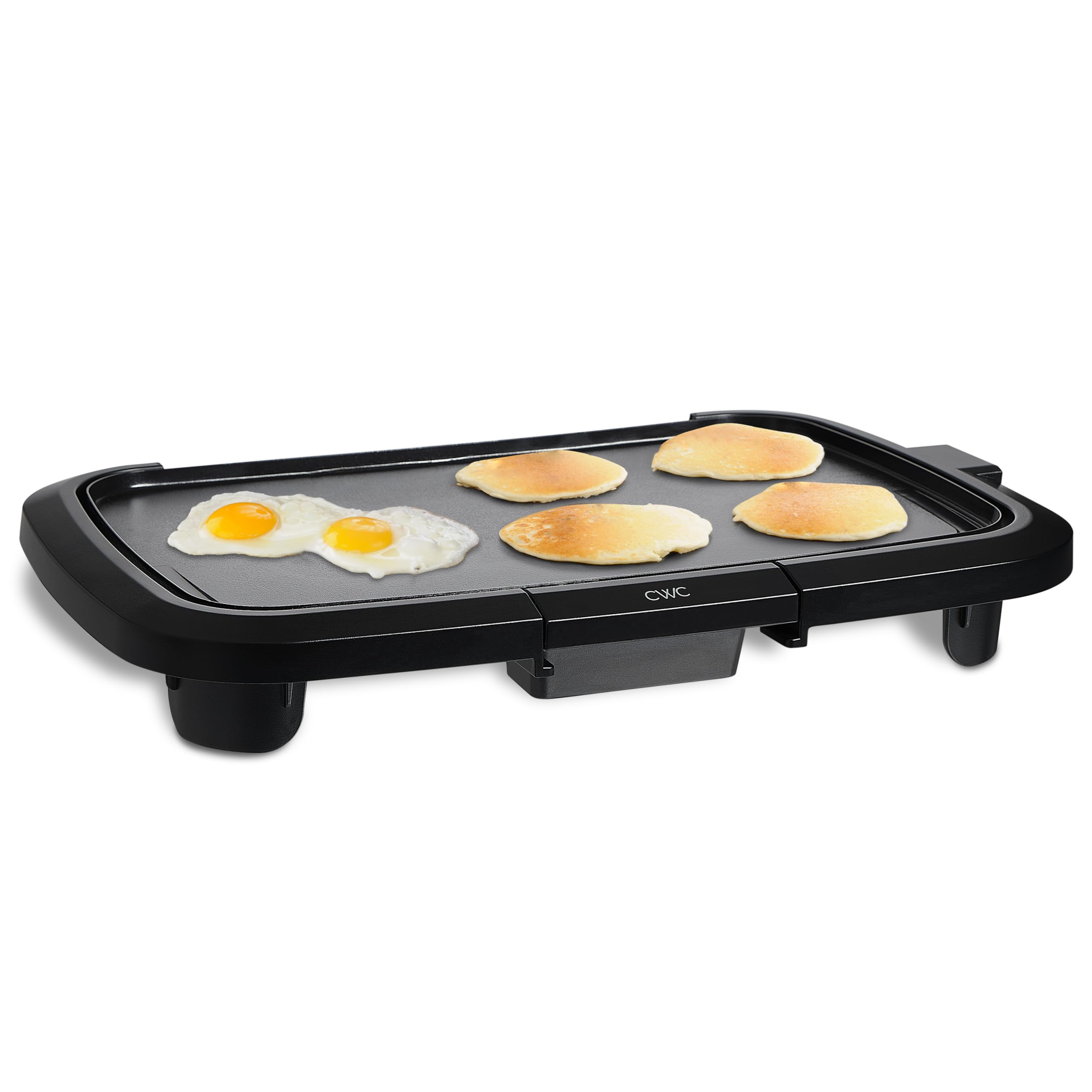 1200W Electric Griddle with Nonstick Surface - Perfect for Pancakes, Burgers, Eggs & More | Adjustable Temperature Control & Slide-Out Drip Tray | 10
