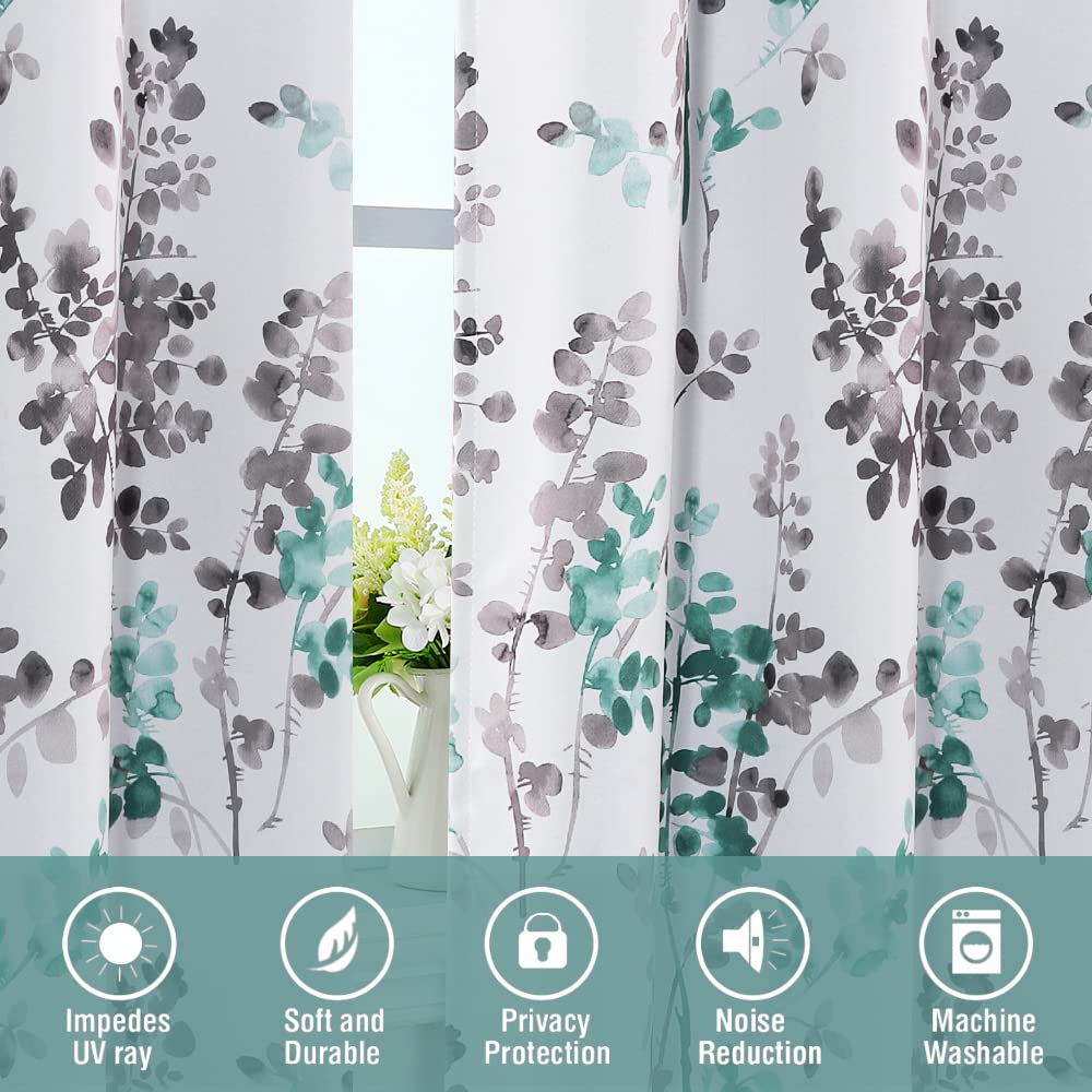 H.VERSAILTEX Floral Print Blackout Curtains 63
