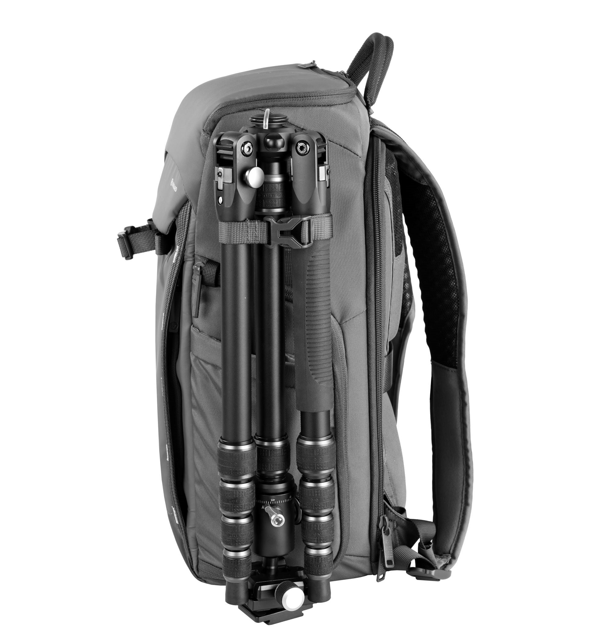 VEO Adaptor R48 Gray Camera Backpack with USB Charging Port & Rear Access - Waterproof DSLR Bag for Photographers, Travel & Outdoor Adventures