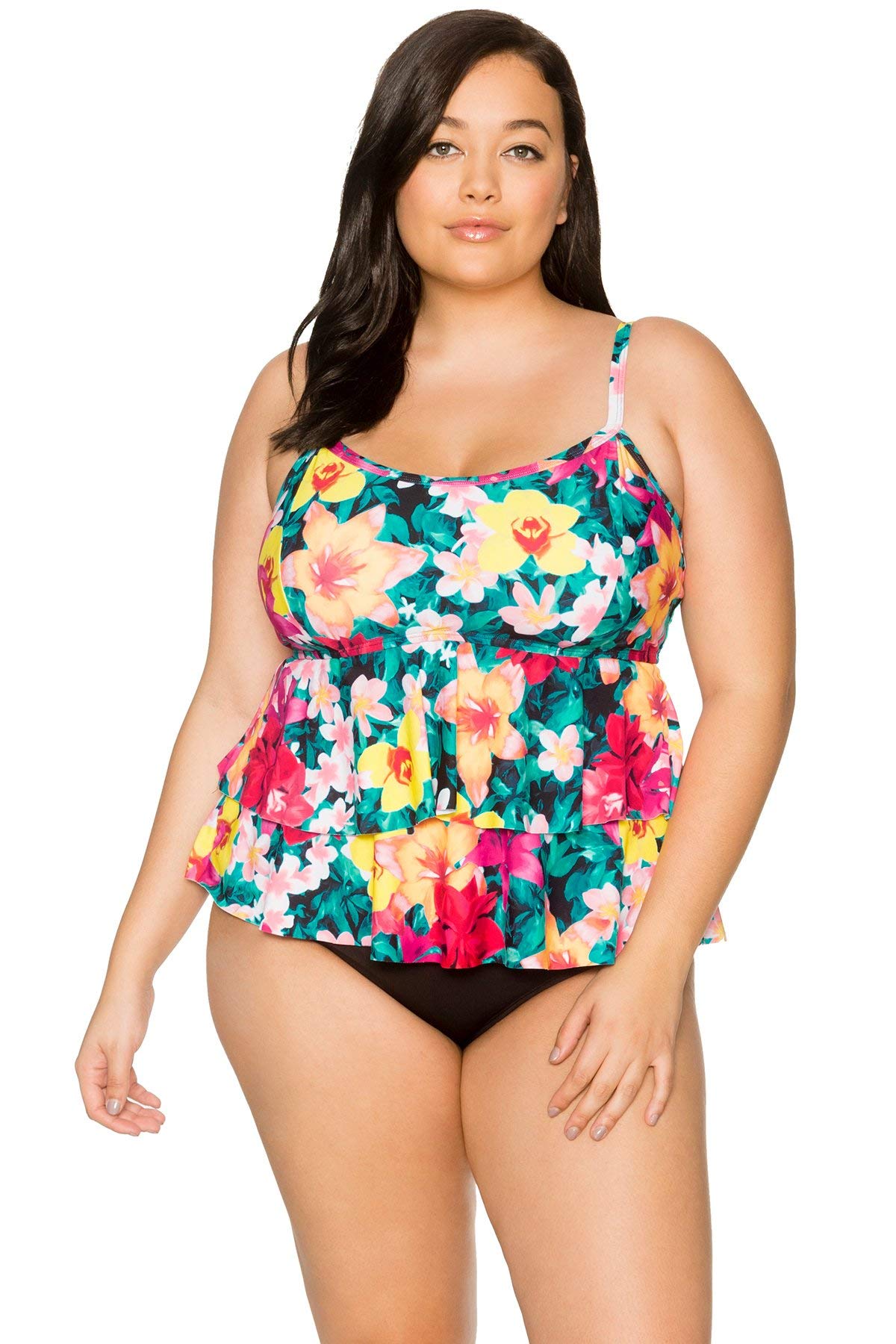 Women's Olivia Layered Tankini Top Swimsuit - Stylish Two-Piece Bathing Suit for Beach, Pool & Summer Vacations
