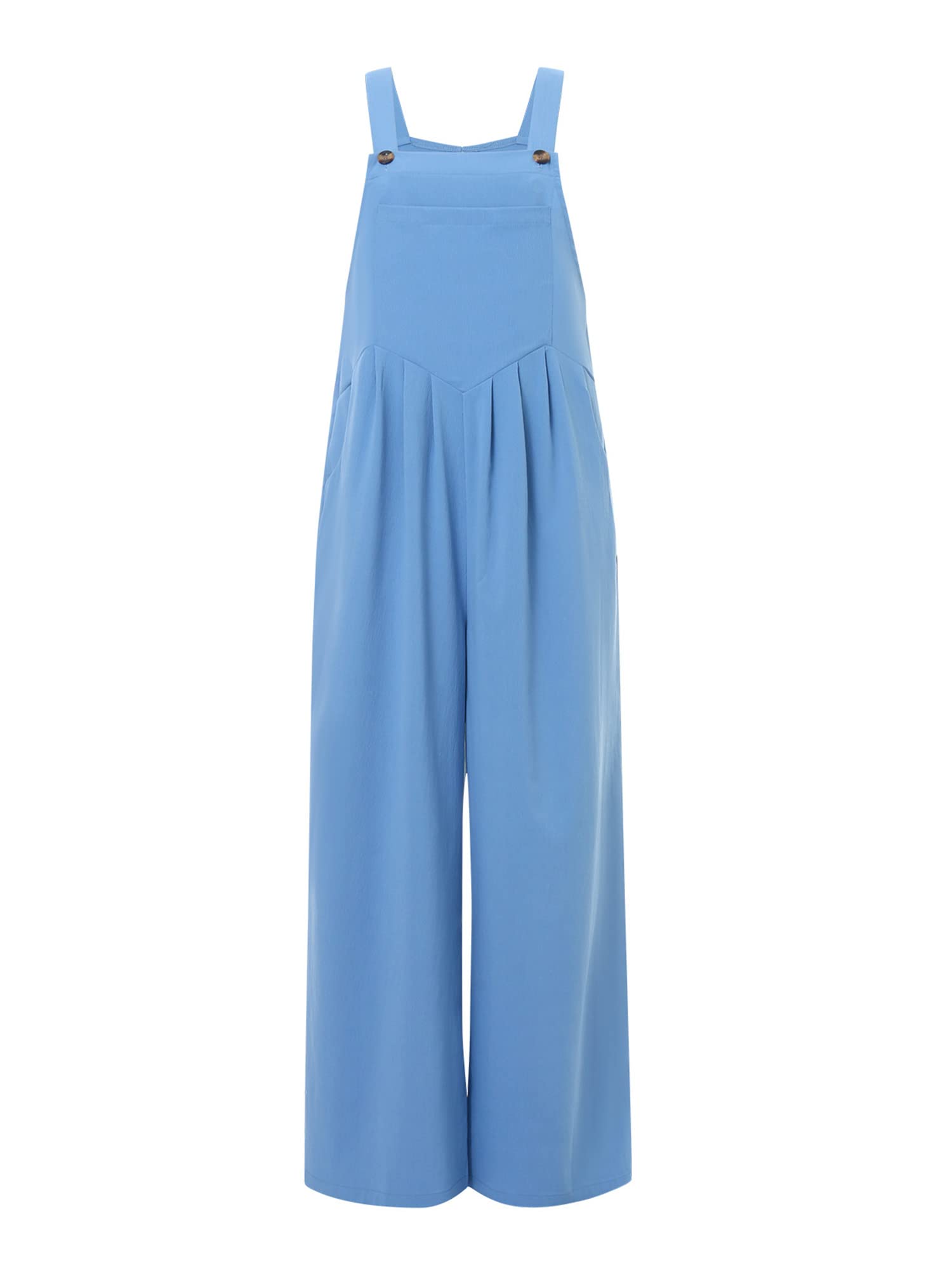 Kaipiclos Women's Baggy Overalls - Plus Size Wide Leg Jumpsuit, Solid Color Linen Suspender Overalls with Pockets for Summer | Casual Outfit, Streetwear Fashion, Boho Chic Style