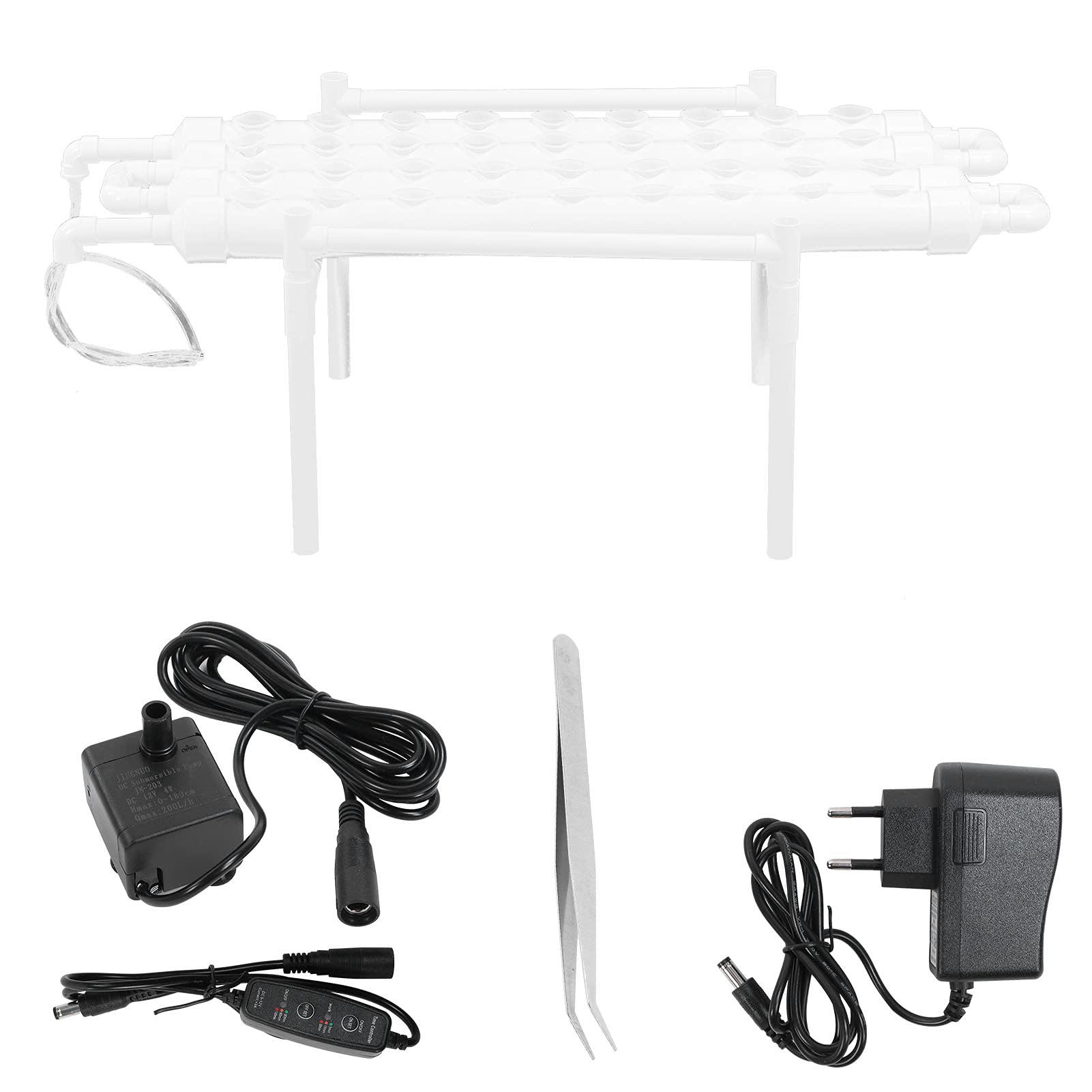 Hydroponic Grow Kit - 100-240V 1 Layer 54 Hole PVC Pipe Plant Growing System with Water Pump | Indoor Herb Garden, Greenhouse & Balcony Vegetable Planting (US Plug) | Perfect for Home Gardening, Urban Farming & Sustainable Living