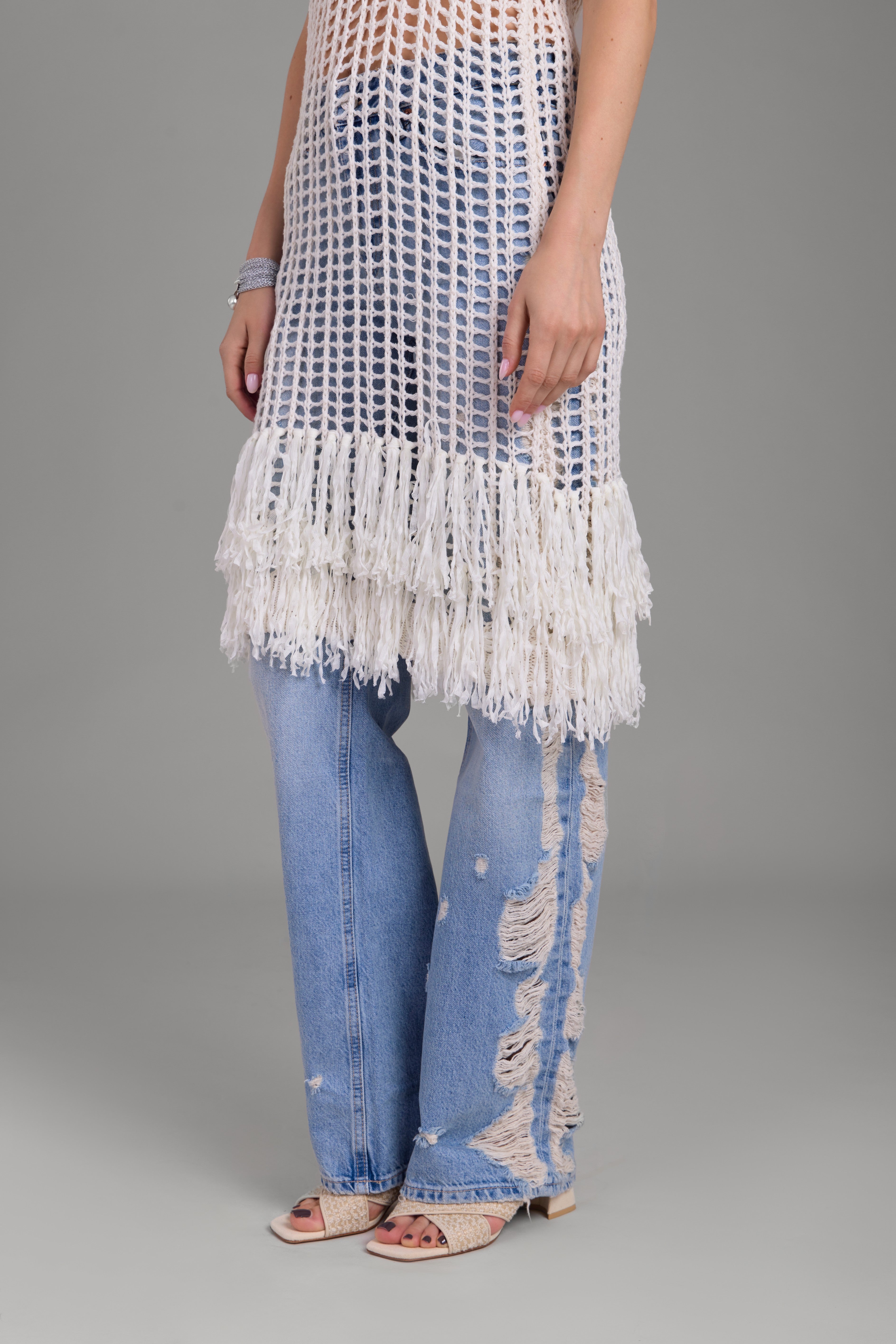 Stylish Open Knit Fringe Cover Up - Lightweight Beach Wrap for Women - Perfect for Poolside, Vacation & Summer Outfits