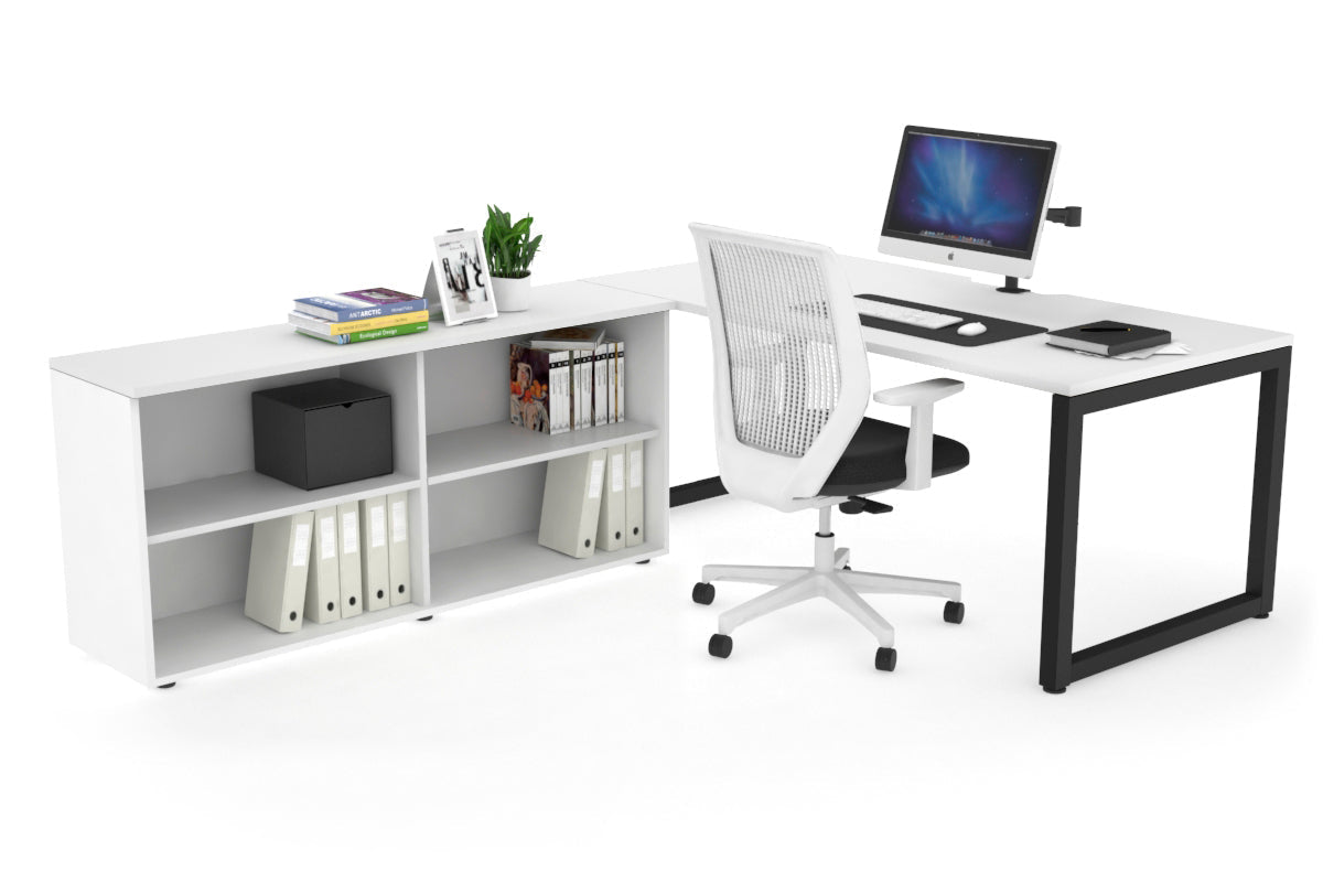 Quadro Loop Executive Office Chair - Black Frame with Cable Scallop [1600L x 800W] - Perfect for Home Office, Conference Rooms & Executive Workspaces