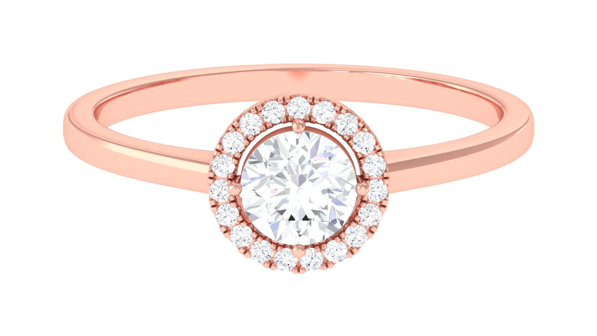 0.75 CT Floating Moissanite Gold Ring for Women - 14K Solid Gold Halo Engagement Ring, Elegant Minimalist Wedding Band, Anniversary Gift - Perfect for Proposals, Bridal Jewelry & Special Occasions