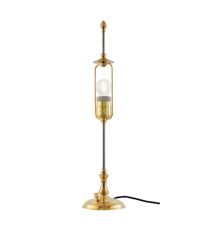 Kellgren Brass Lamp Base Without Shade - Vintage Style Lighting Fixture for Living Room, Bedroom, or Office Decor