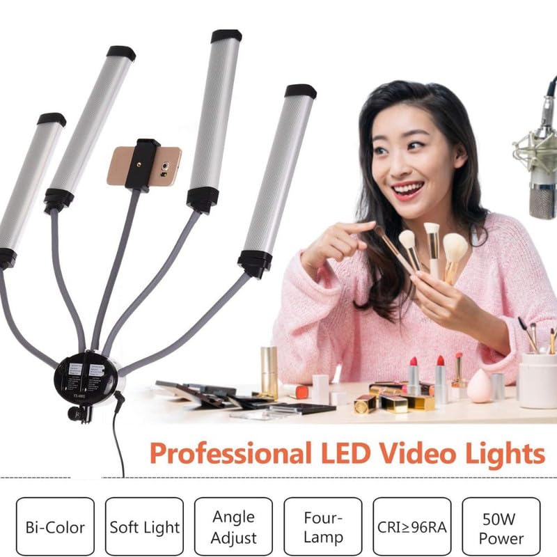 Drumstone Double-Arm LED Video Fill Light with USB Charging - Perfect for Makeup, YouTube Videos & Live Streaming