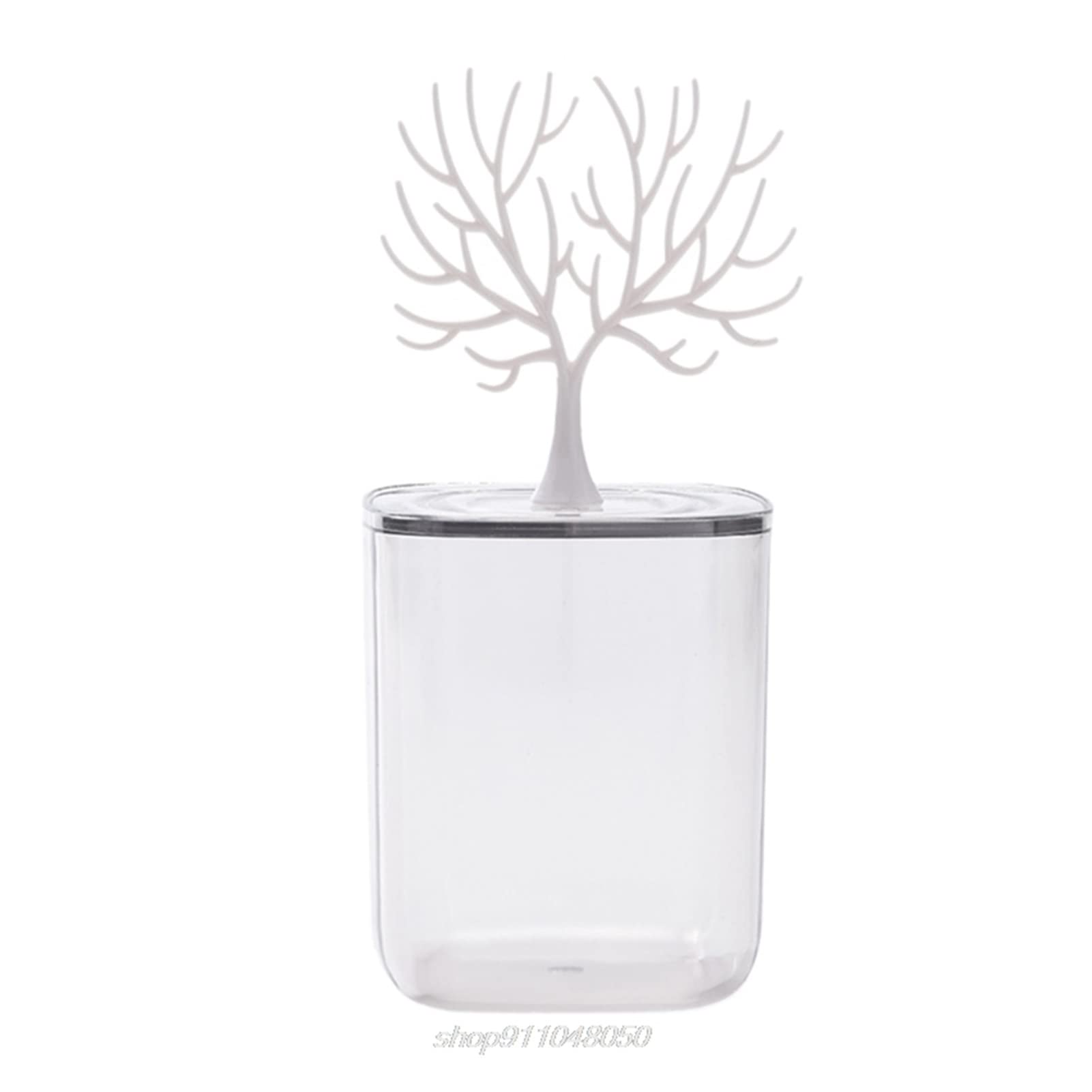GSYY Clear Cotton Swab Pad Storage Box - Jewelry Organizer for Earrings, Necklaces, Rings & Bracelets - Transparent Display Stand with 20 Slots (D09) - Perfect for Home Vanity, Retail Store & Dropshipping Business