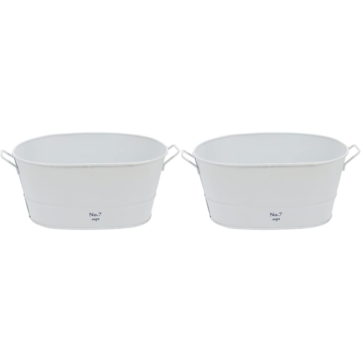 Vintage HANABASS 2-Piece Oval Iron Succulent Planter Set - Rustic Metal Flower Pots for Indoor/Outdoor Plants | Perfect for Home Decor, Office Desk & Garden Arrangements
