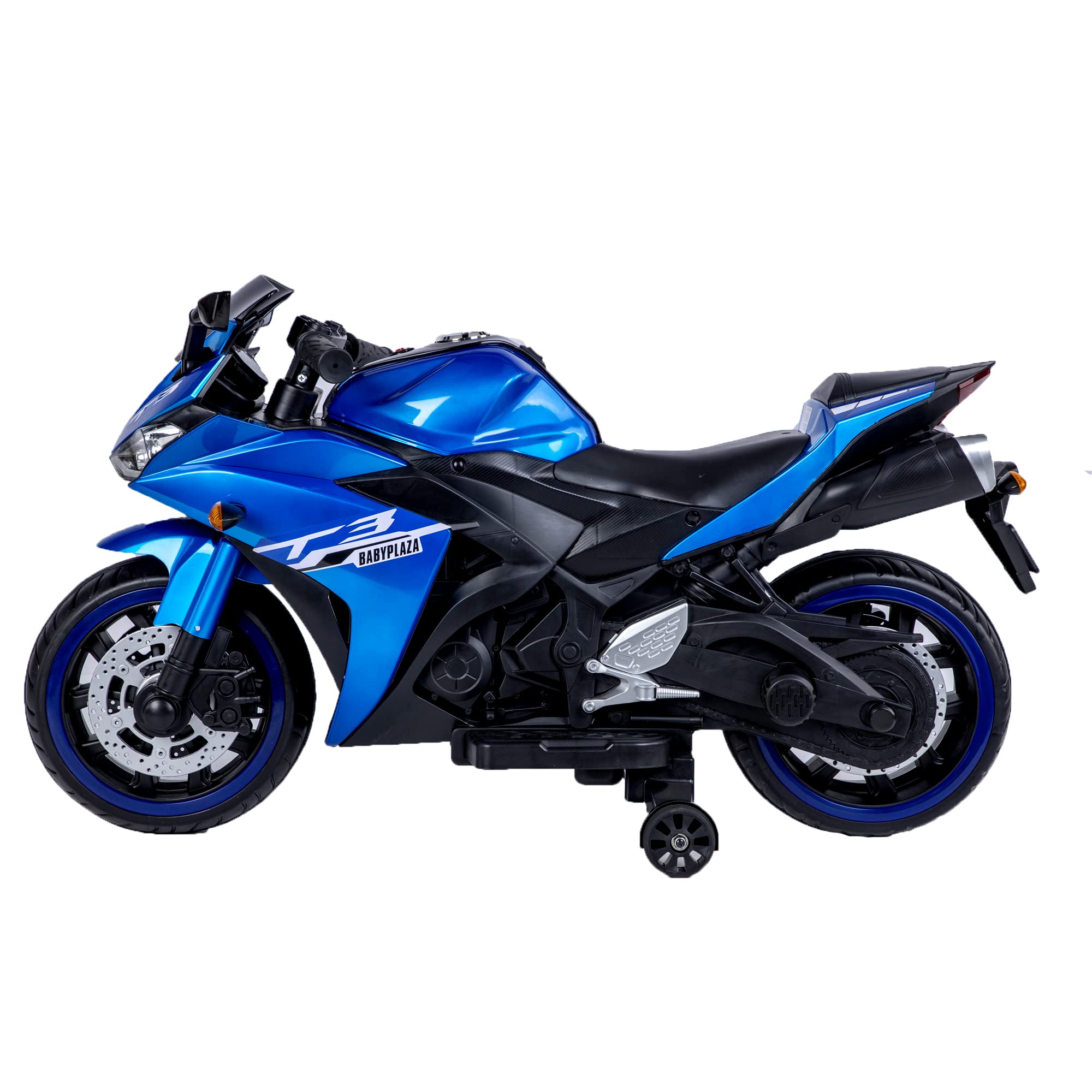 TAMCO 12V Kids Electric Ride-On Motorcycle Toy with Hand Racing, Foot Brake & LED Light Wheels - Perfect for Outdoor Play & Birthday Gifts for Boys & Girls Ages 3-8