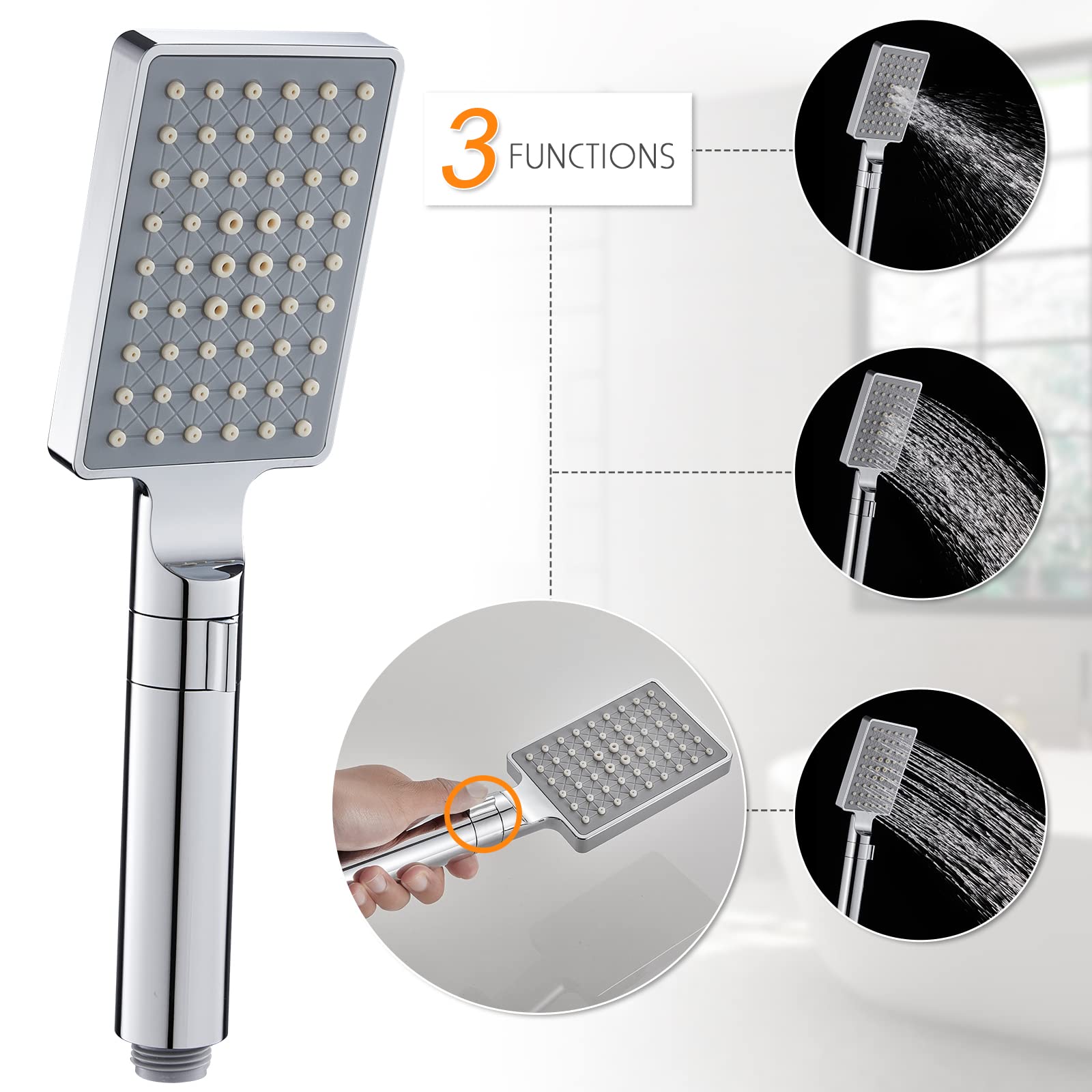 ROVATE 5-in-1 LED Shower Panel Tower System with Rainfall Shower Head, Body Massage Jets, Handheld Shower & Tub Spout - Brushed Stainless Steel for Spa-Like Bathroom Experience