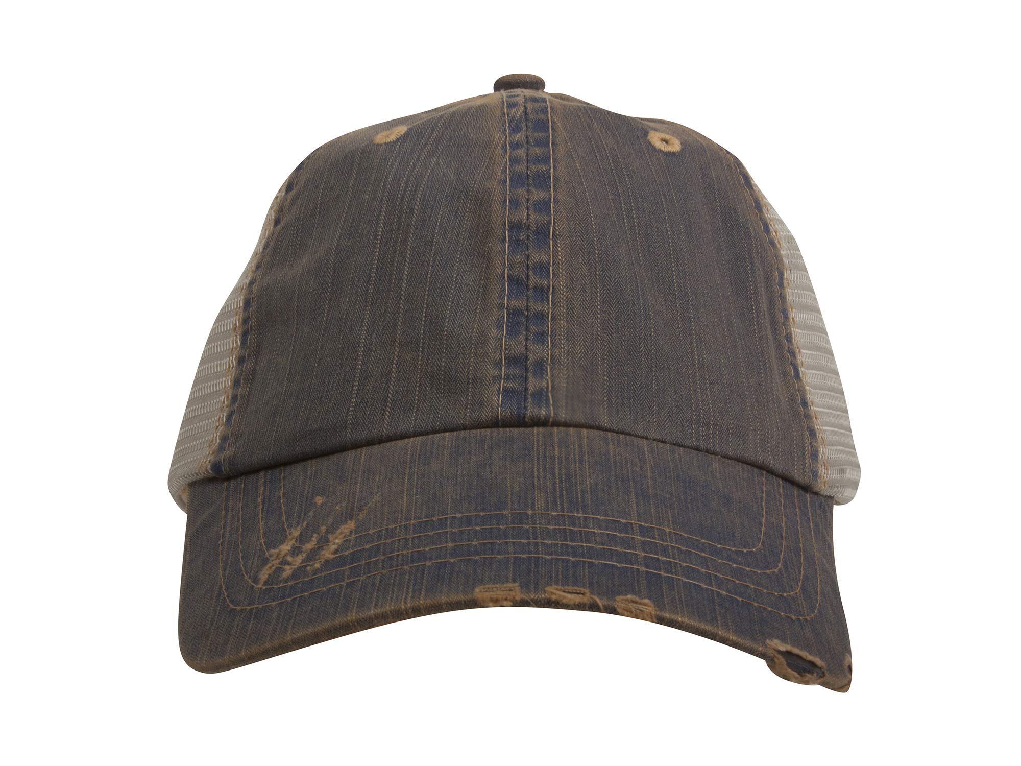Vintage Distressed Herringbone Trucker Hat for Outdoor & Casual Wear