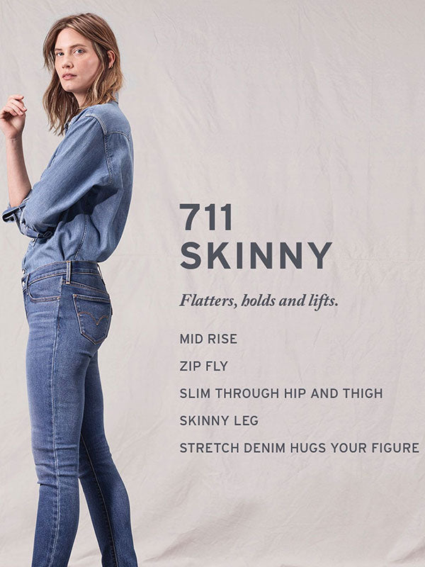 Levi's Women's 711 Skinny Ankle Jeans - Maui Indigo Wash | High-Rise Stretch Denim Pants for Casual Wear & Everyday Outfits