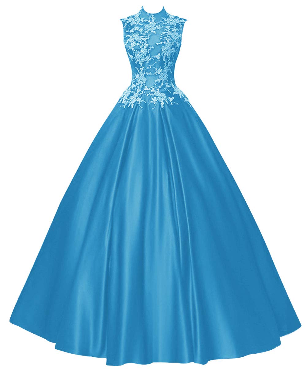 Elegant Long Prom Dress for Quinceanera | Princess Evening Gown with Halter Neckline & Sleeveless Satin Design - Perfect for Homecoming, Formal Dances & Special Occasions