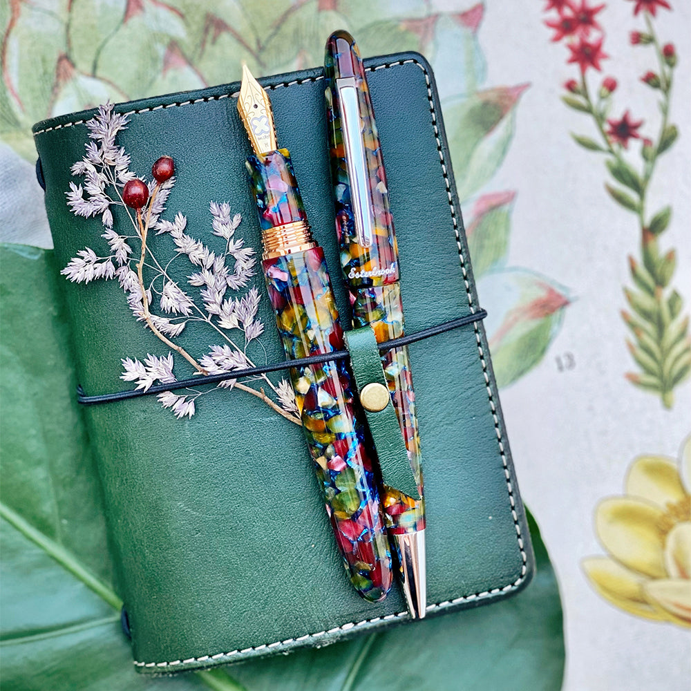 Esterbrook Estie Oversize Fountain Pen - Botanical Gardens Gold Trim - Premium Writing Instrument for Calligraphy, Journaling & Gift Giving