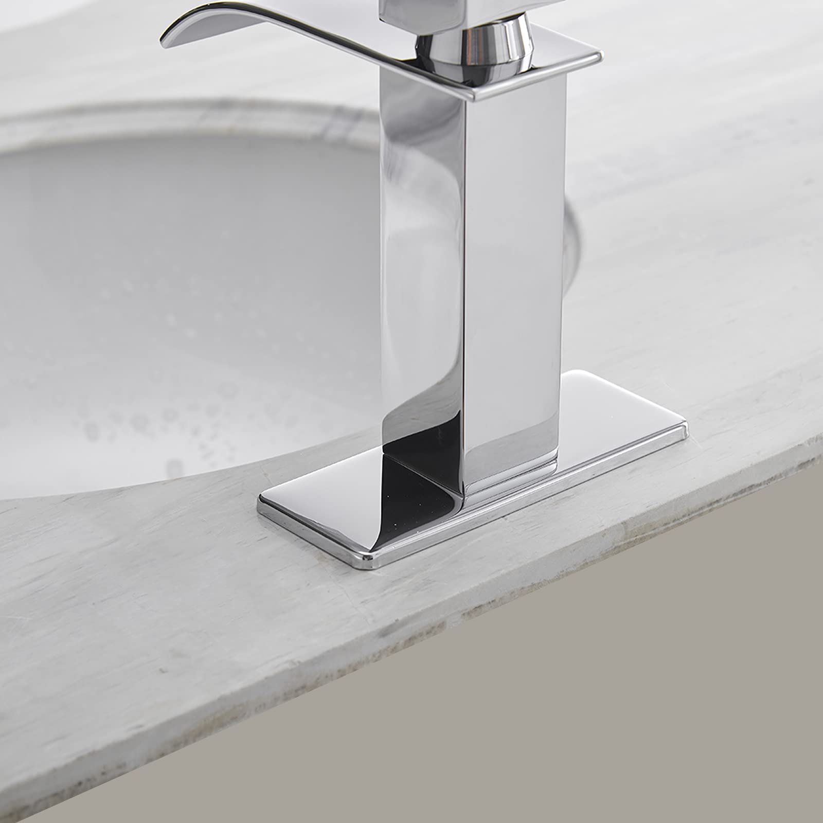 Chrome Single Handle Bathroom Faucet with Drain Stopper - Modern 1 Hole Vessel Sink Faucet, Lead-Free RV Lavatory Faucet with Supply Lines - Perfect for Home, RV & Commercial Vanities