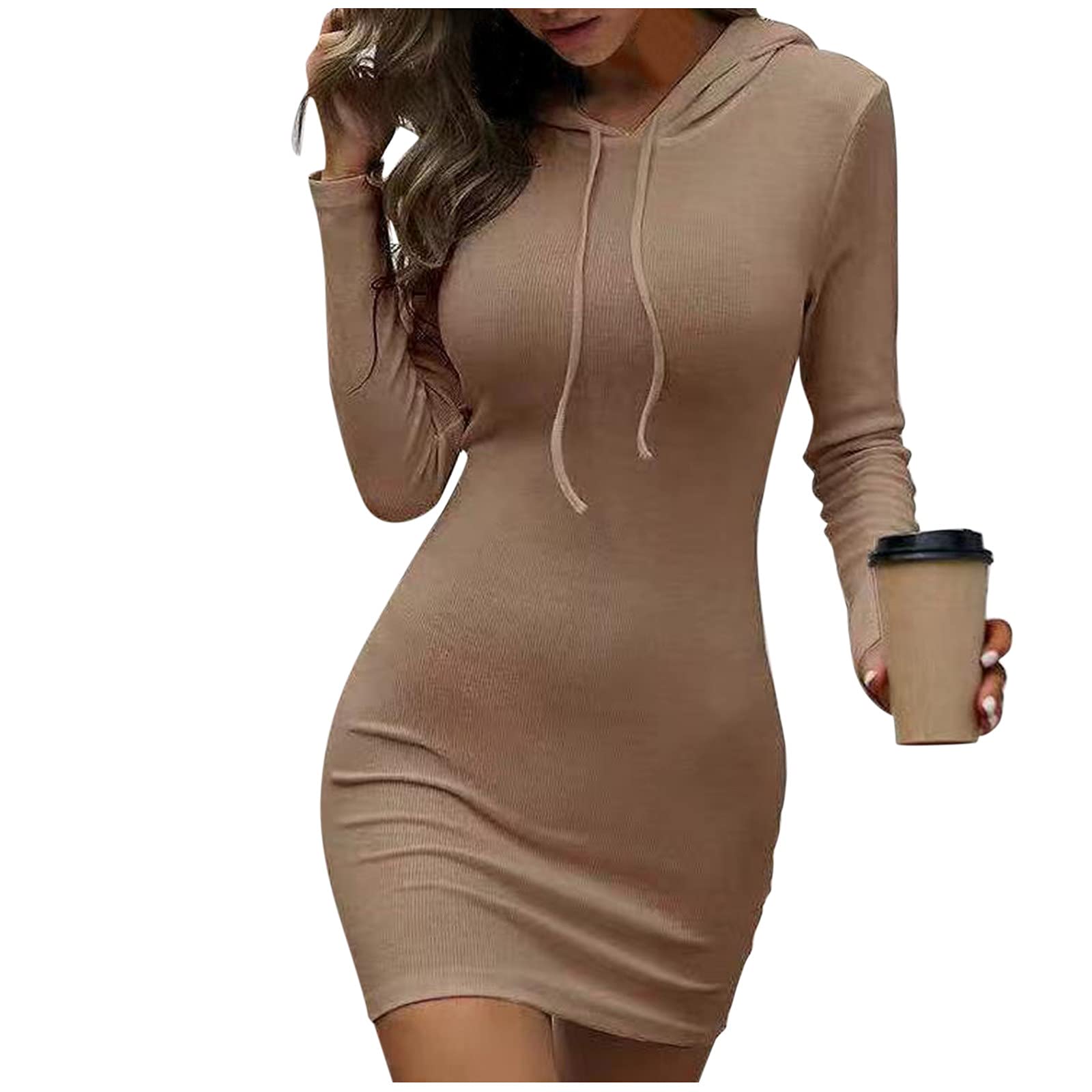 Women's Plus Size Casual Summer Travel Dress - Solid Color Round Neck Long Sleeve Dress for Everyday Wear, Vacation & Outdoor Activities