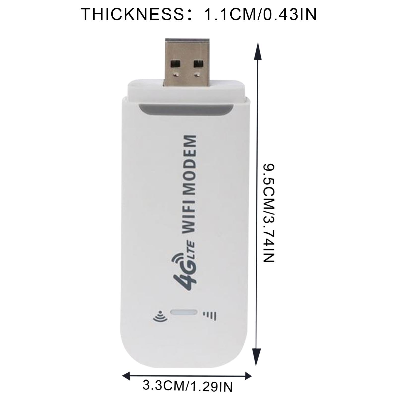 High-Speed USB Internet Dongle - 4G LTE External USB Modem with Antenna for Desktop & Laptop - Portable Cellular Data Modem for Remote Areas, Travel & Home Office Use