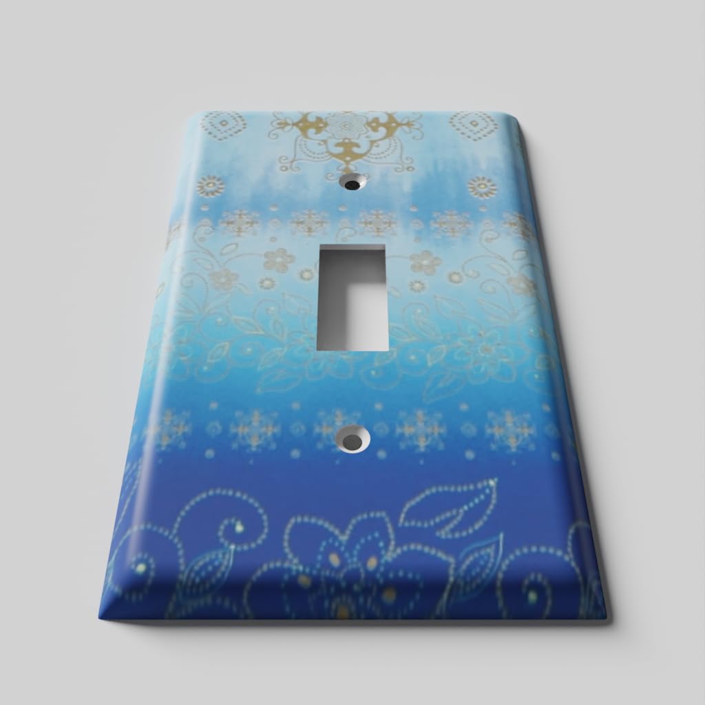 Blue Decorative Light Switch Cover - Single Toggle Wall Plate for Home & Office Decor | Modern Switch Plate for Bedroom, Living Room, Kitchen