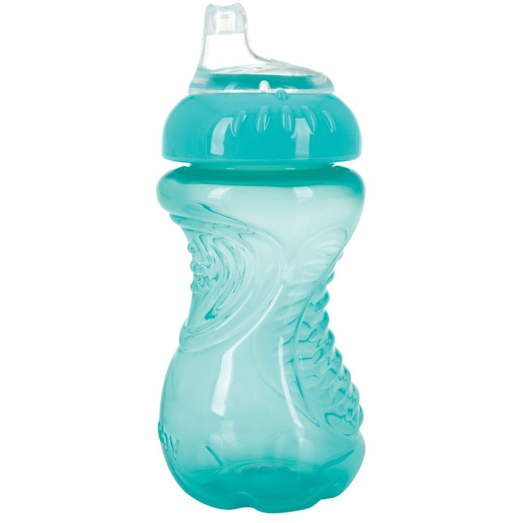 2 Pack 10oz Spill-Proof Toddler Sippy Cups with Soft Spout - Easy Grip, Dishwasher Safe - Aqua & Coral for Baby Feeding, Travel & Daycare Use