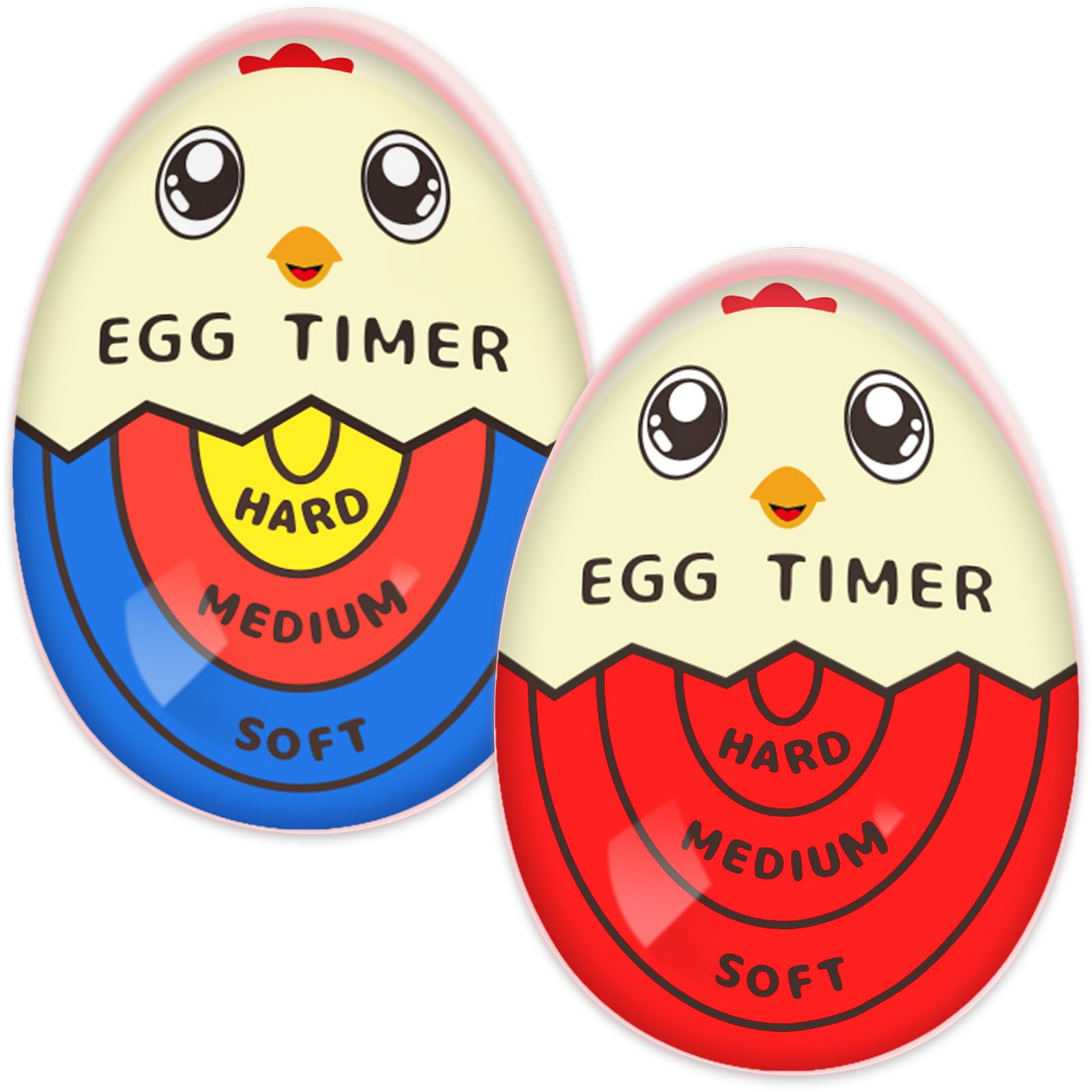 Lasubst Egg Timer for Perfect Soft, Medium & Hard Boiled Eggs - Waterproof Cooking Tool (1 Red) | Ideal for Kitchen, Camping & Meal Prep