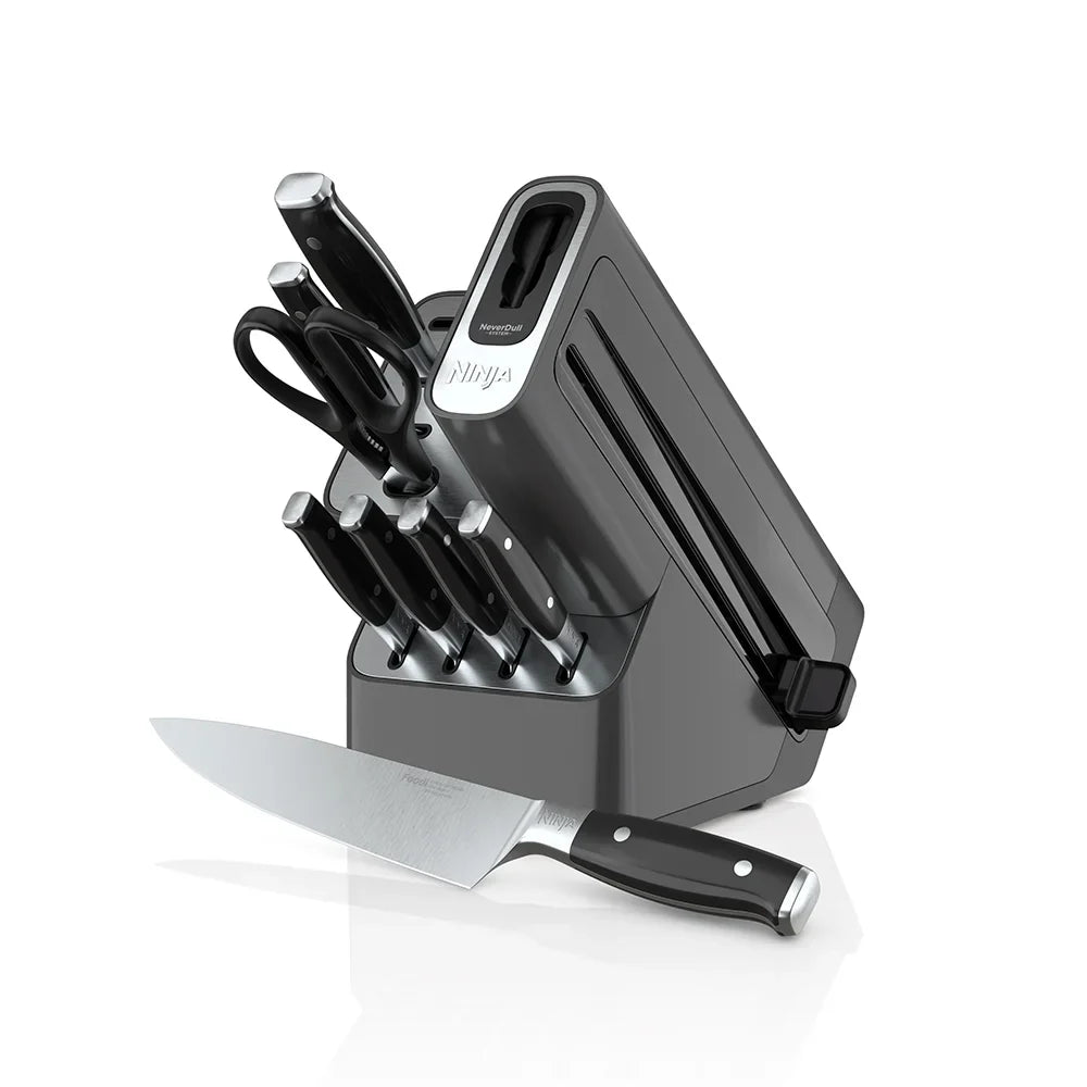 Ninja Foodi NeverDull Premium 8-Piece Knife Block Set - High-Quality Kitchen Knives for Professional Chefs & Home Cooking - Perfect for Slicing, Dicing & Meal Prep