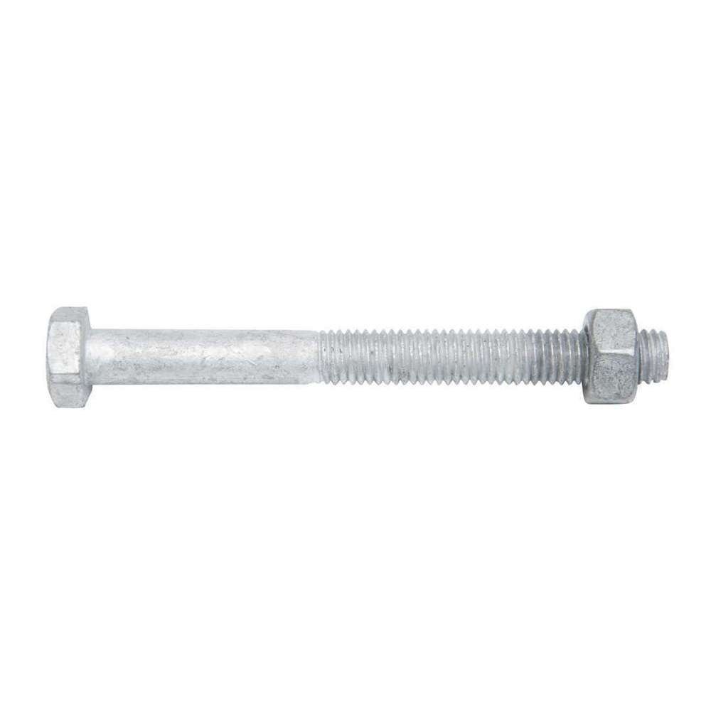 Galvanized Hex Bolt and Nut M10 x 100mm - Heavy Duty Construction Fasteners for Outdoor Furniture, Fencing, and Metal Structures