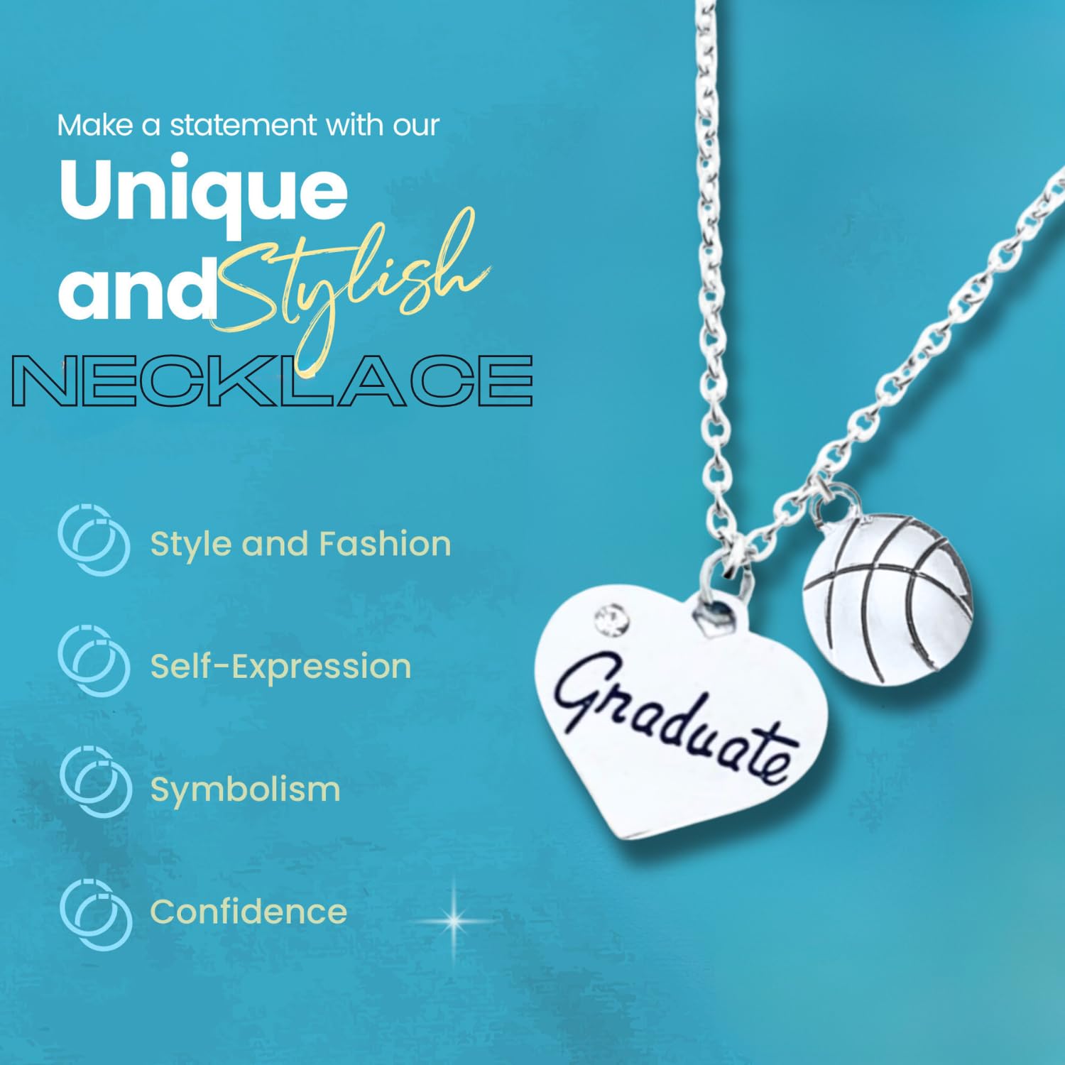 2025 Graduation Necklace - Elegant Sports Themed Jewelry for Graduates, Perfect Class of 2025 Gift for Her/Him | Ideal for Commencement Ceremonies, Graduation Parties & Yearbook Photos