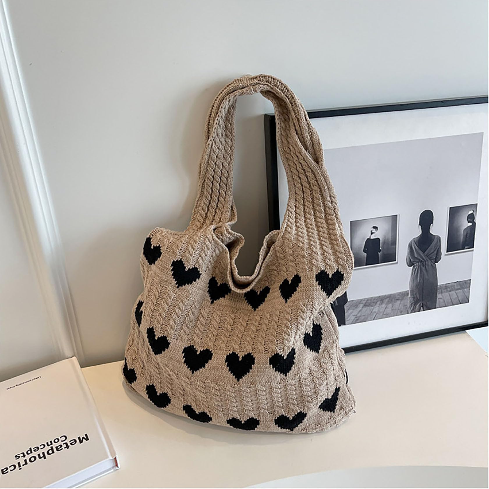 Stylish Knitted Shoulder Tote Bag - Large Crochet Beach Bag for Women | Boho Hobo Purse | Perfect for Summer Outings, Beach Vacations & Casual Shopping