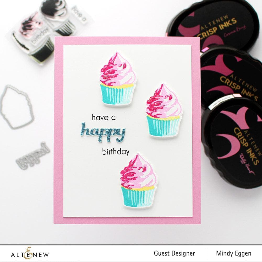 Mini Delight Cupcake Stamp & Die Set for Card Making, Scrapbooking & DIY Crafts - Perfect for Birthday Invitations & Handmade Greeting Cards