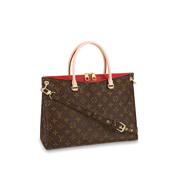 Authentic Louis Vuitton Pallas Monogram Canvas Handbag in Cherry Red - Perfect for Work, Travel & Everyday Luxury Fashion Accessory