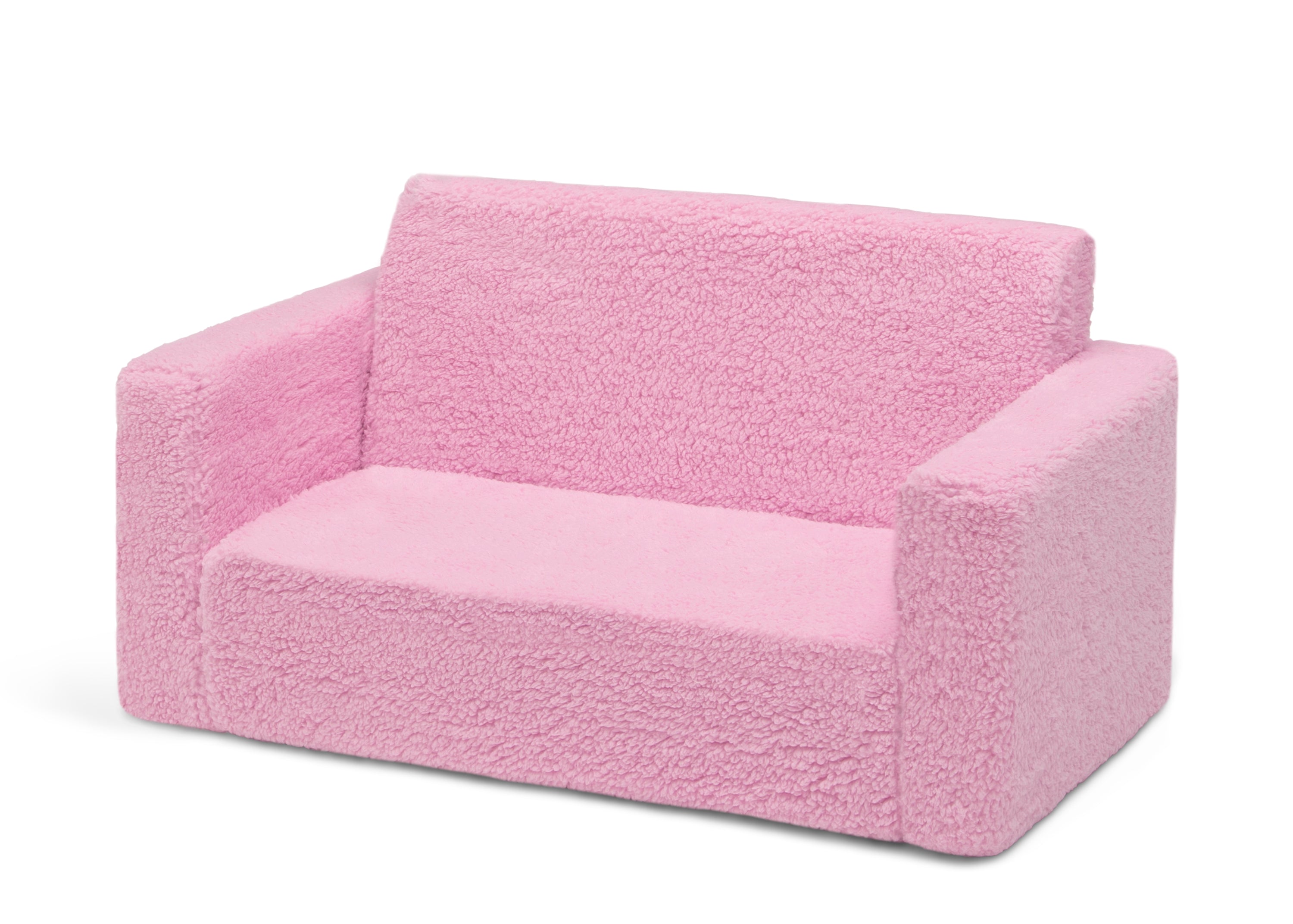 CoZee Flip Out Sherpa 2-in-1 Convertible Kids Sofa to Lounger - Soft & Comfortable for Playroom, Nursery or Bedroom - Perfect for Reading, Napping & Relaxing