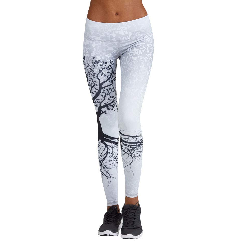 POQOQ Women's Printed Yoga Pants - High Waisted Workout Leggings for Gym, Running & Fitness - Breathable Stretchy Athletic Tights for Women - Perfect for Yoga, Pilates & Lounge Wear