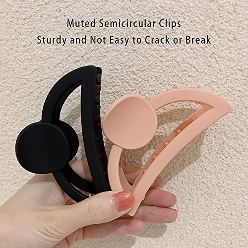 CHRRONEX 4PCS Matte Non-Slip Hair Claw Clips for Women - 3.5 Inch Semicircle Hair Clutchers for Thin to Medium Hair - Perfect for Workouts, Office, and Everyday Styling