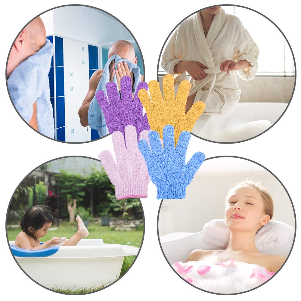 Duufin 28-Piece Exfoliating Gloves Set - Premium Body Scrub Bath Mitts for Dead Skin Removal & Smooth Skin - Ideal for Shower, Spa, Massage & Dry Brushing - Perfect for Home & Professional Use