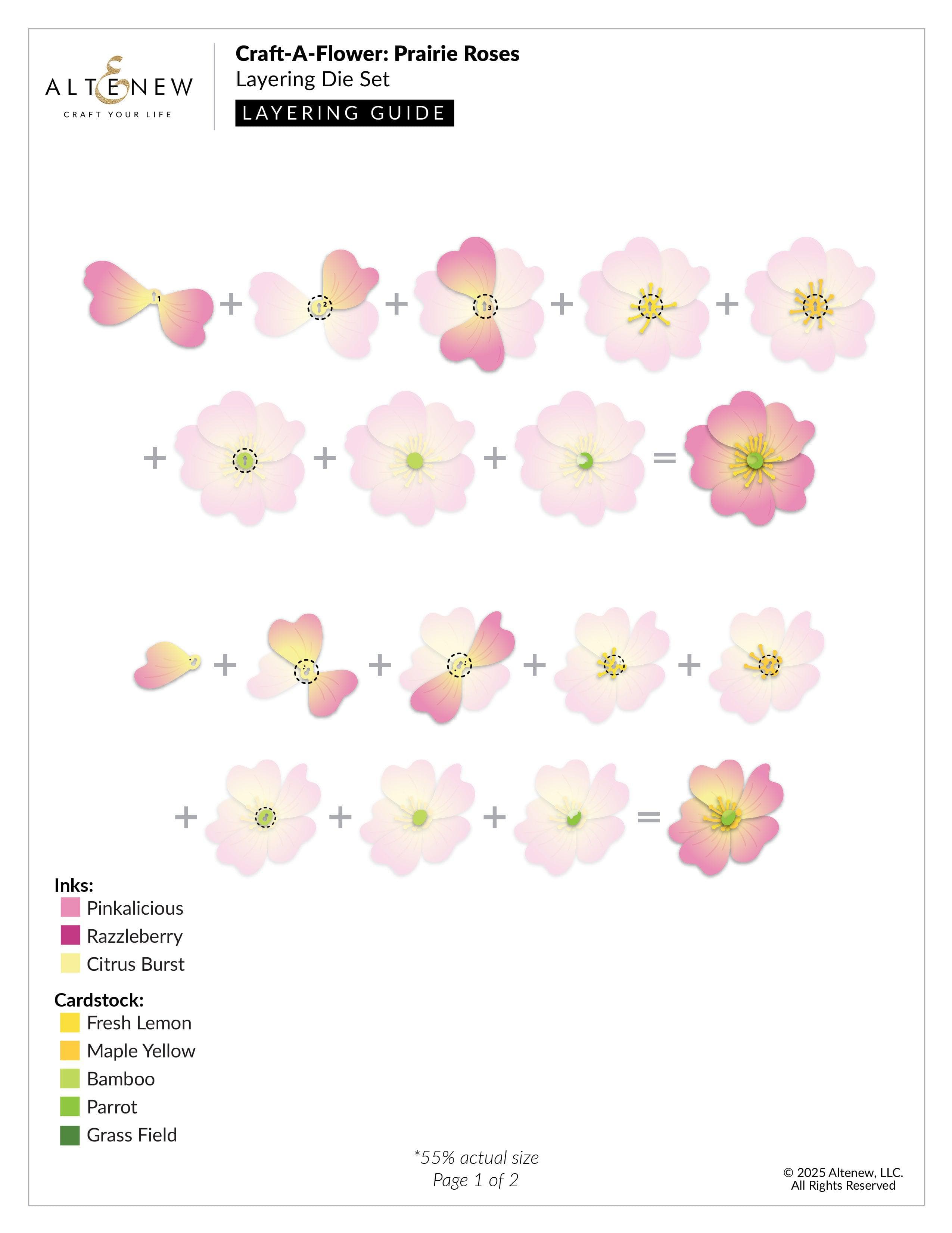 Craft A Flower: Prairie Roses Layering Die Set for DIY Scrapbooking, Card Making & Paper Crafts - Perfect for Handmade Greeting Cards, Wedding Invitations & Home Decor