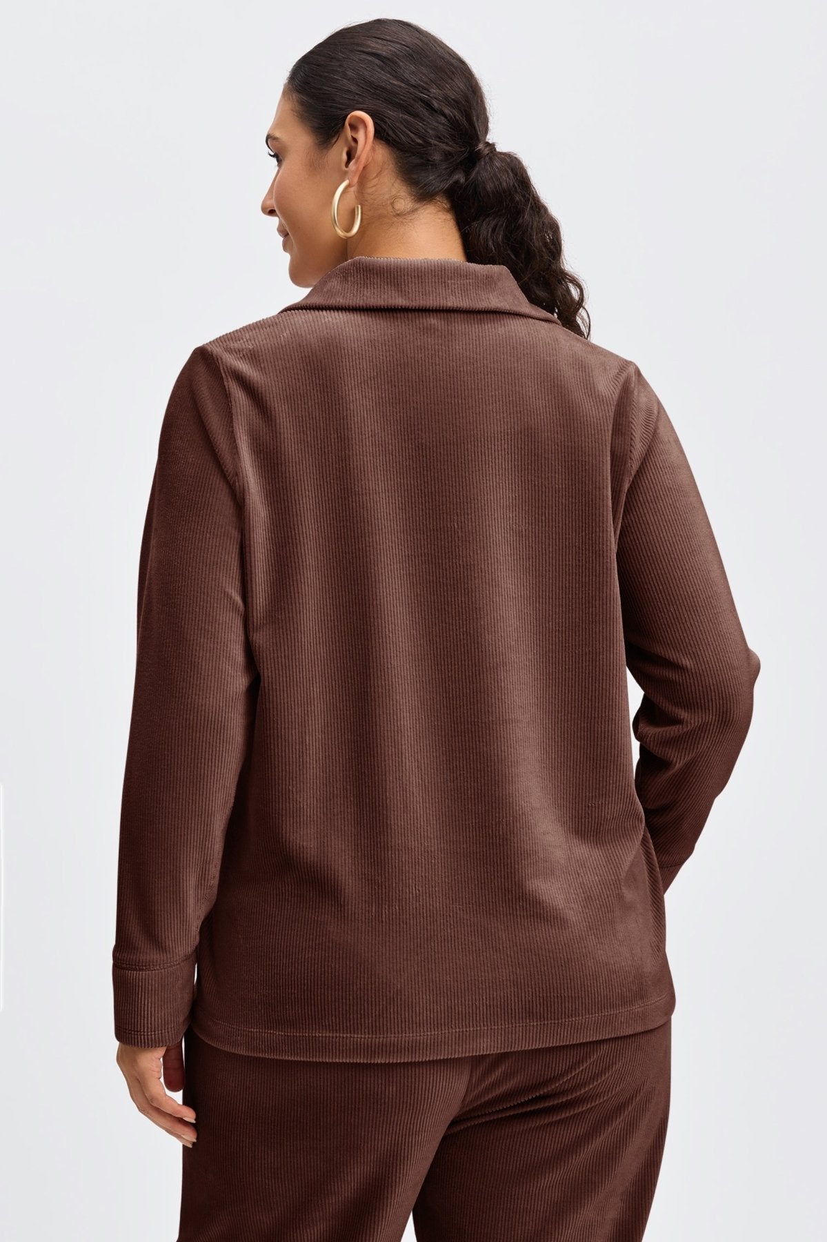 Sammy Plus Size Plush Cord Long Sleeve Popover Sweater for Women | Cozy Winter Pullover | Perfect for Casual Outings & Holiday Gatherings
