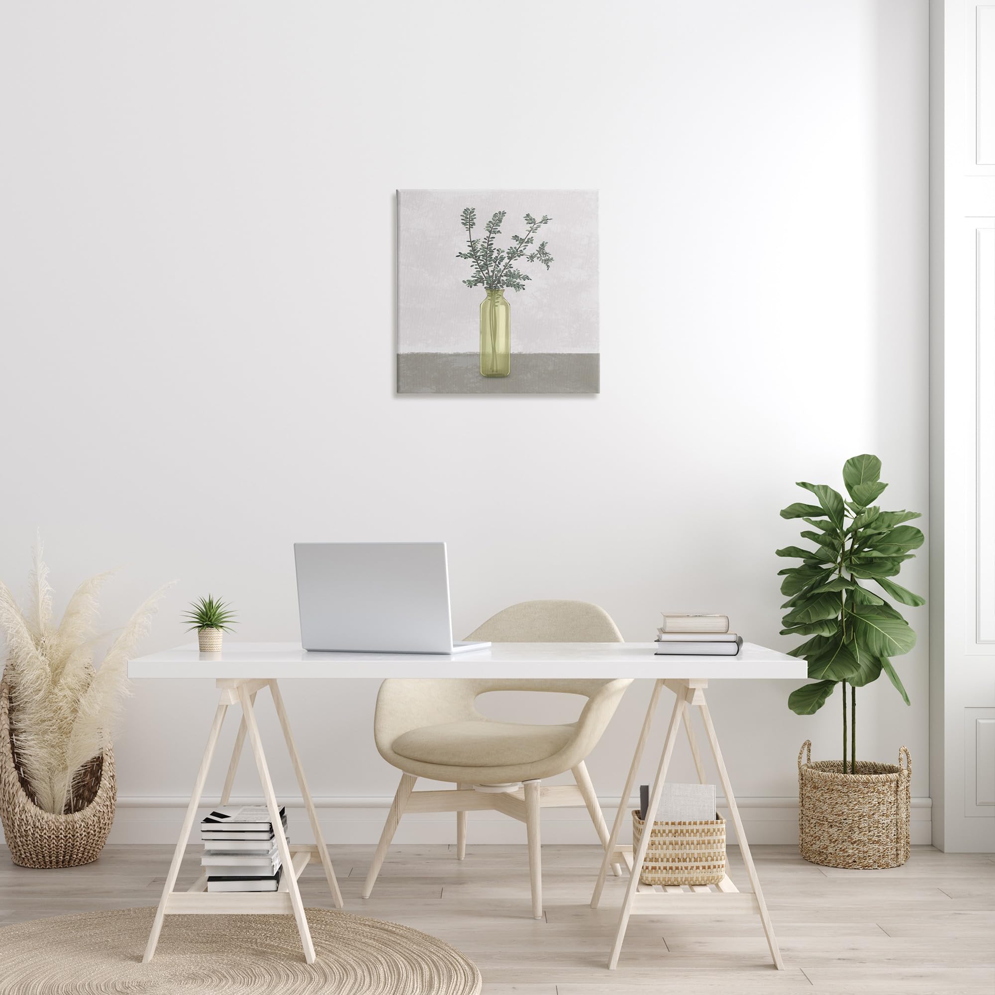 Stupell Industries Neutral Grey Plant in Vase Wall Art - 24