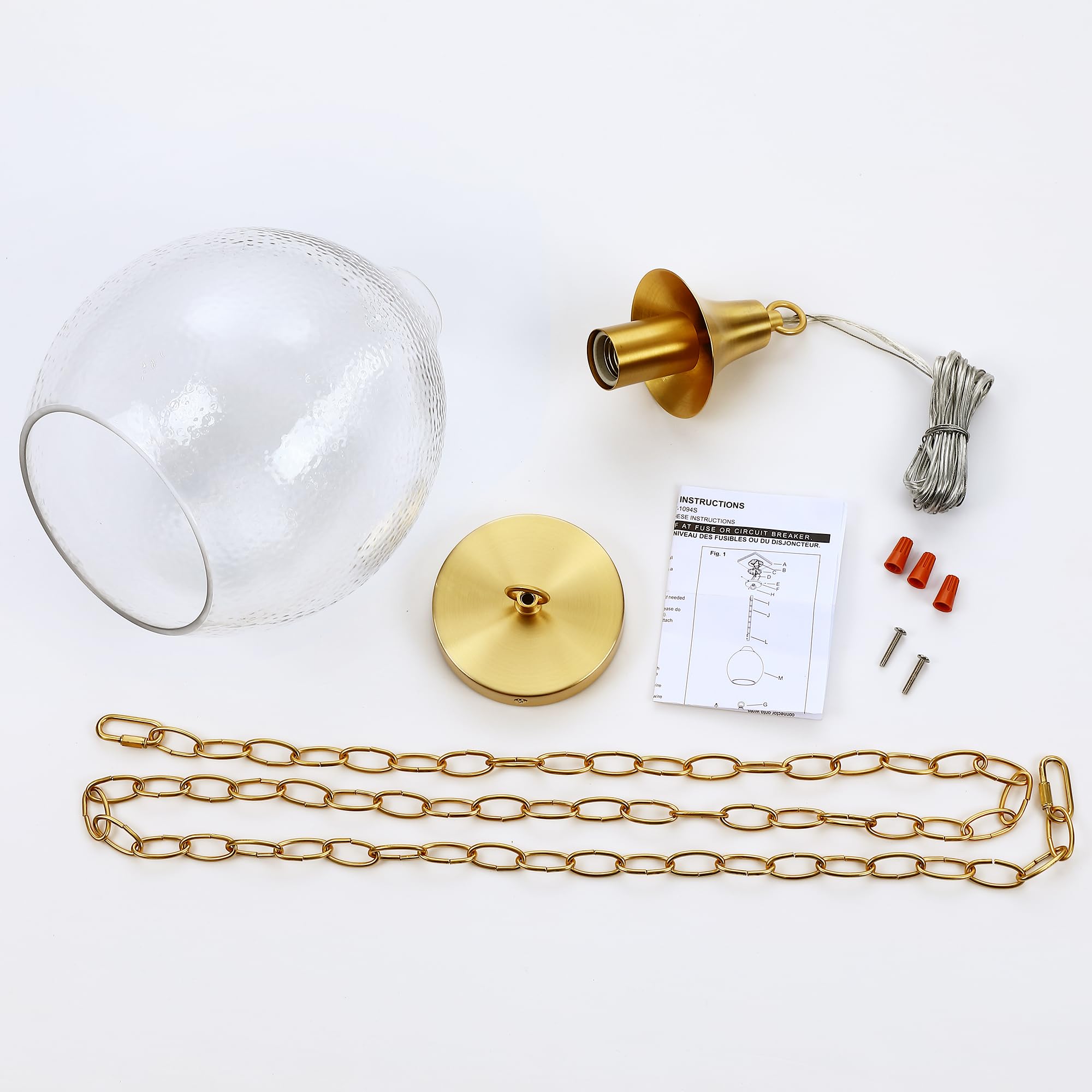 Modern Gold Glass Pendant Light - 9