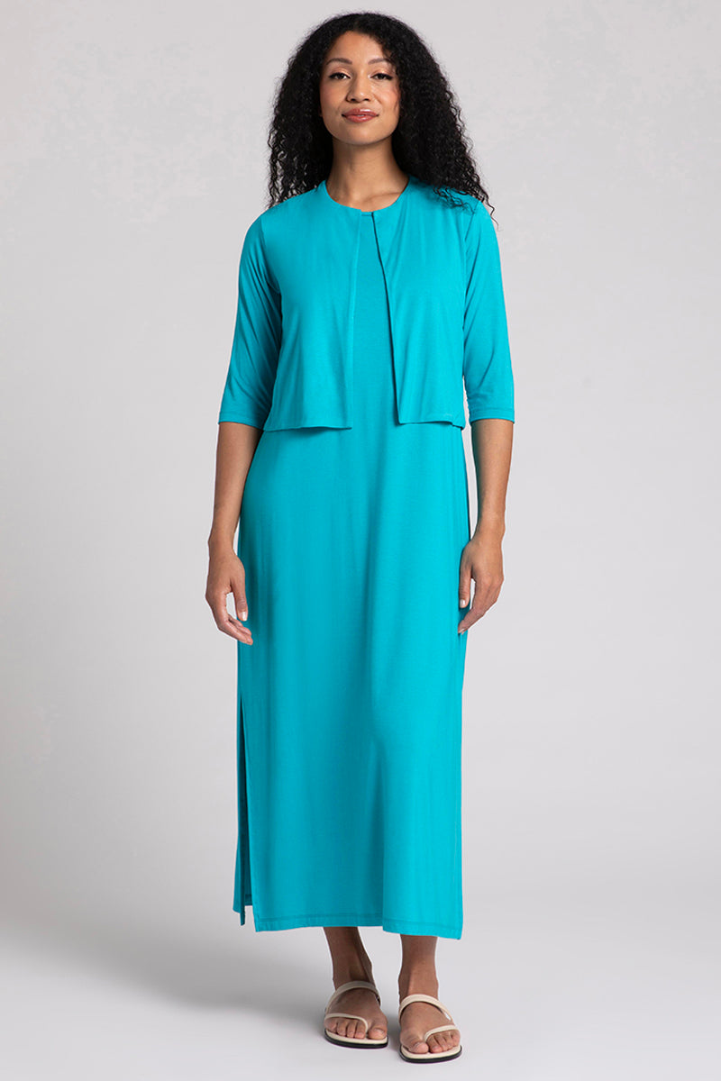 Eco-Friendly Bamboo Classic Bolero Cardigan for Women - Soft Turquoise Wrap Cover-Up | Perfect for Weddings, Beach Cover-Ups & Evening Outfits