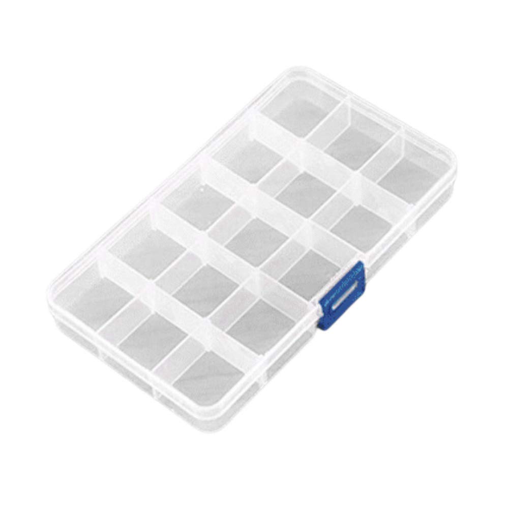 Elegant 15-Grid Transparent Jewelry Storage Box - Perfect for Earrings, Ear Studs & Small Jewelry Organizer - White | Ideal for Travel, Home & Gift Giving