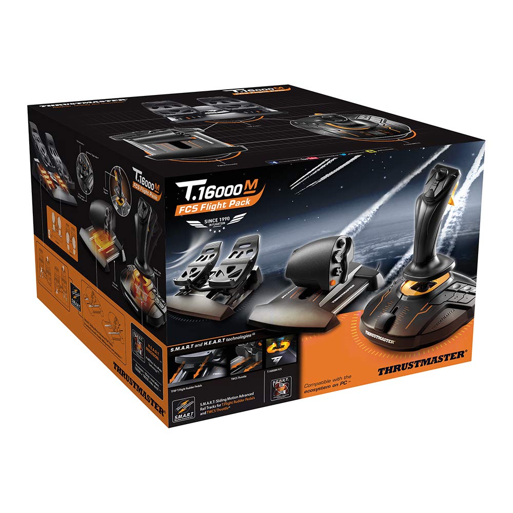 Thrustmaster T16000M FCS Flight Pack - USB Joystick, Throttle & Rudder Pedals for PC Flight Simulator Games (Windows Compatible) | Perfect for Microsoft Flight Simulator, X-Plane & DCS World