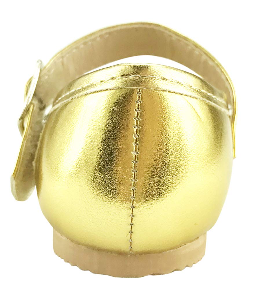 **The Doll Maker Gold Sparkle Mary Jane Shoes – Elegant & Comfortable Flats for Women, Girls – Perfect for Weddings, Parties & Everyday Wear**