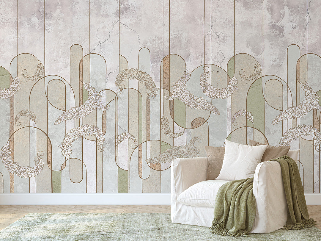 Pastel Green Concrete Wall Mural CCM140 - Modern Textured Peel and Stick Wallpaper for Bedroom, Living Room & Office Decor