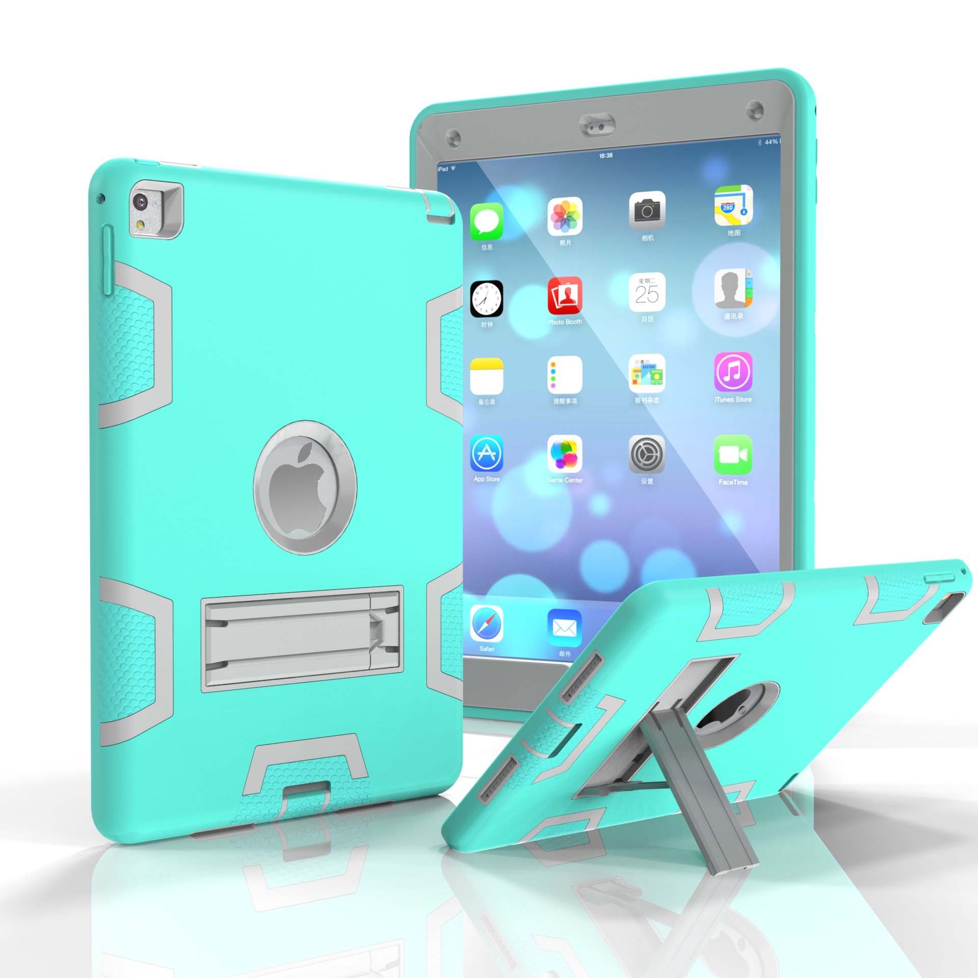 Premium Shockproof iPad Air 2 Case - Heavy Duty 3-Layer Hybrid Protective Cover with Kickstand for Apple iPad 6 (2014 Model) | Rugged PC & Silicone Armor Defender | Perfect for Outdoor, Travel & Business Use