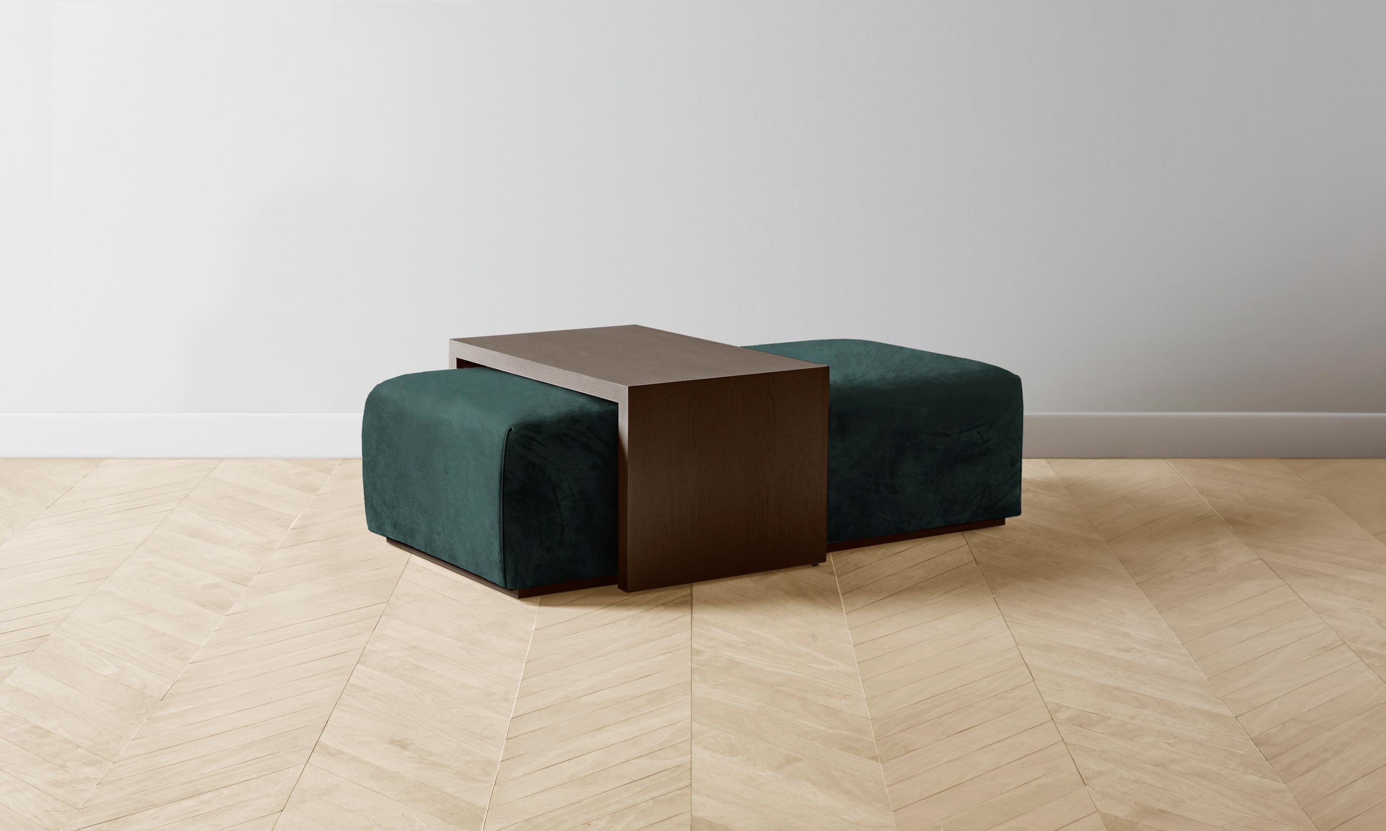 The Bowery Ottoman - Performance Velvet Emerald Green Storage Bench for Living Room, Bedroom & Entryway - Stylish & Durable Home Decor