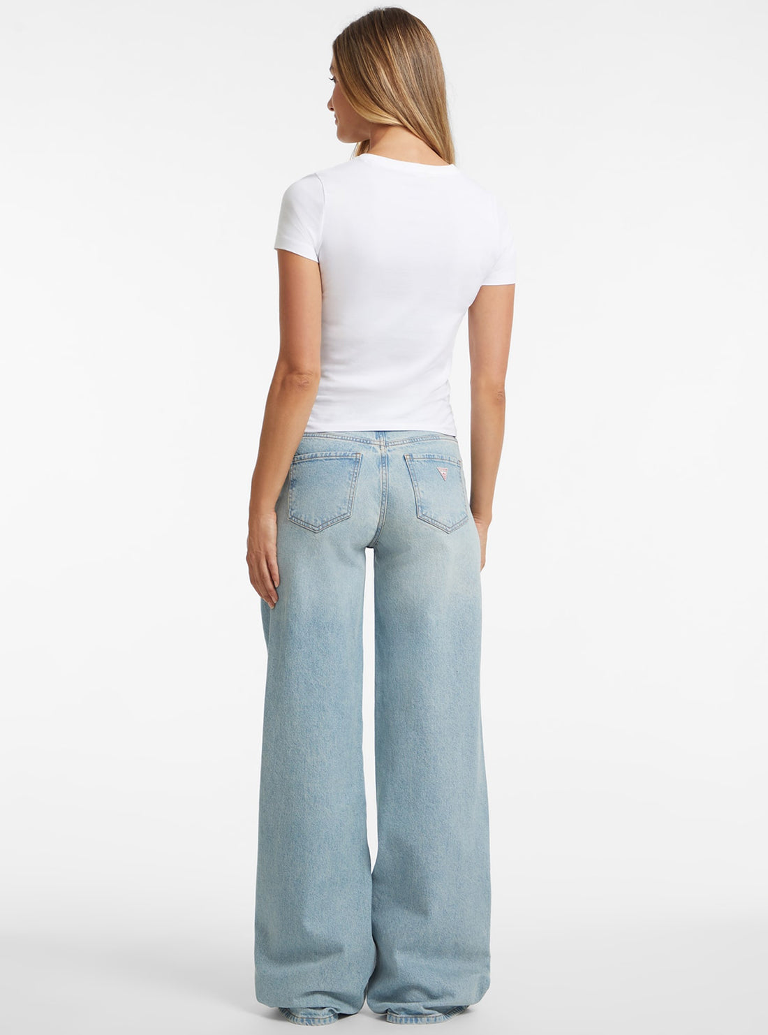 Guess G11 Women's Wide Leg Jeans - High Waist Stretch Denim Pants for Casual & Office Wear | Trendy Comfortable Jeans for Everyday Style