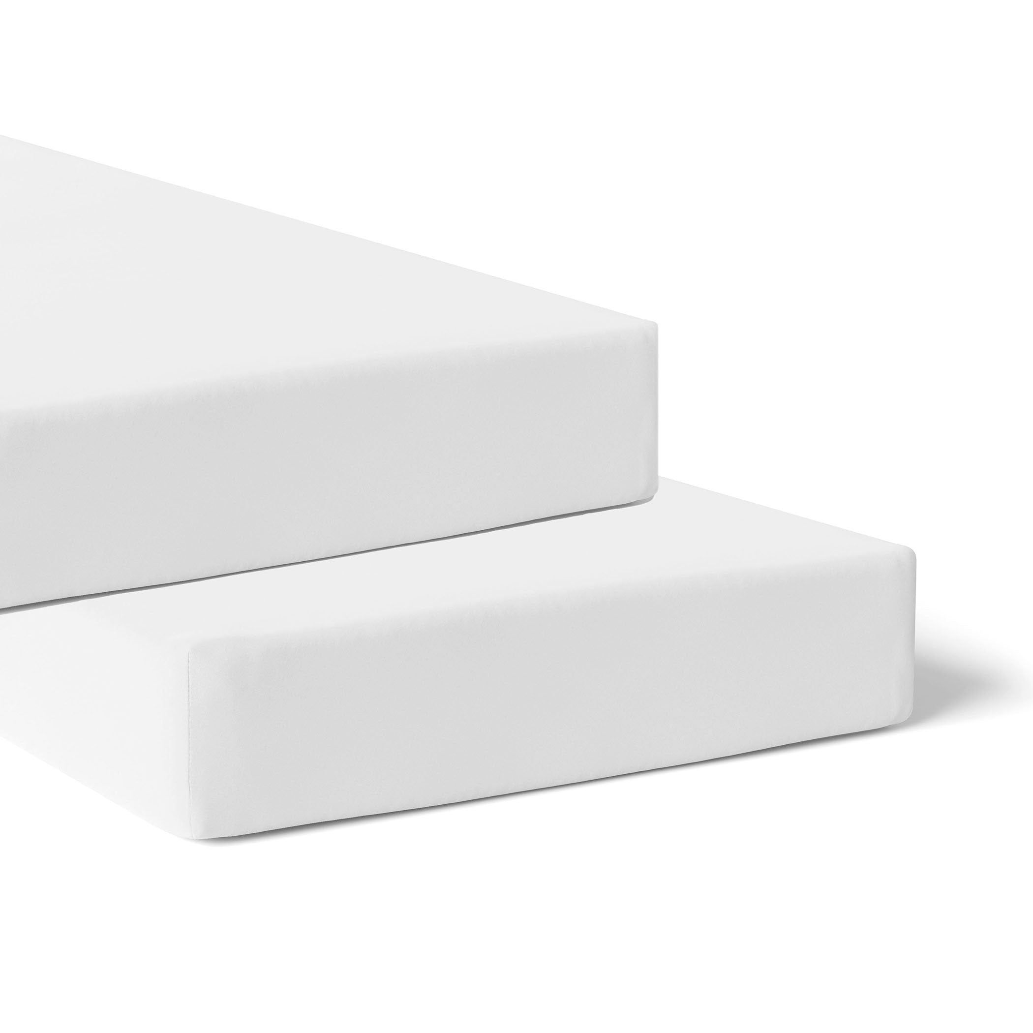 Premium Bamboo White 2-Pack Jersey Fitted Sheets - Ultra Soft & Breathable Bed Sheets for Queen/King Size Mattresses - Perfect for Hot Sleepers & Allergy Relief