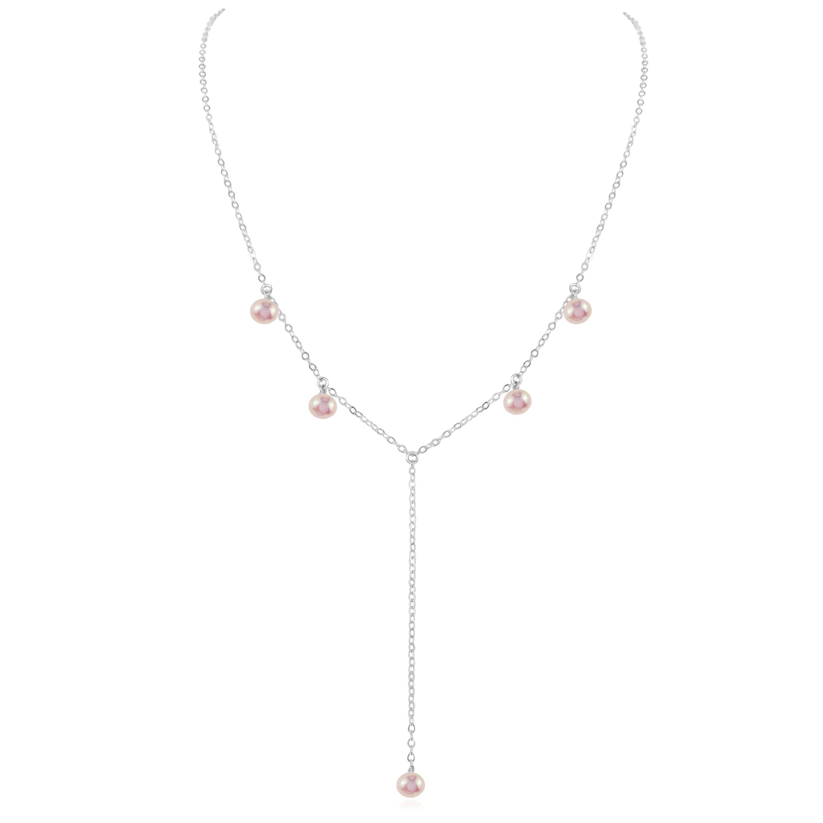 Elegant White Freshwater Pearl Boho Lariat Necklace for Women - Perfect for Weddings, Date Nights & Boho Chic Outfits